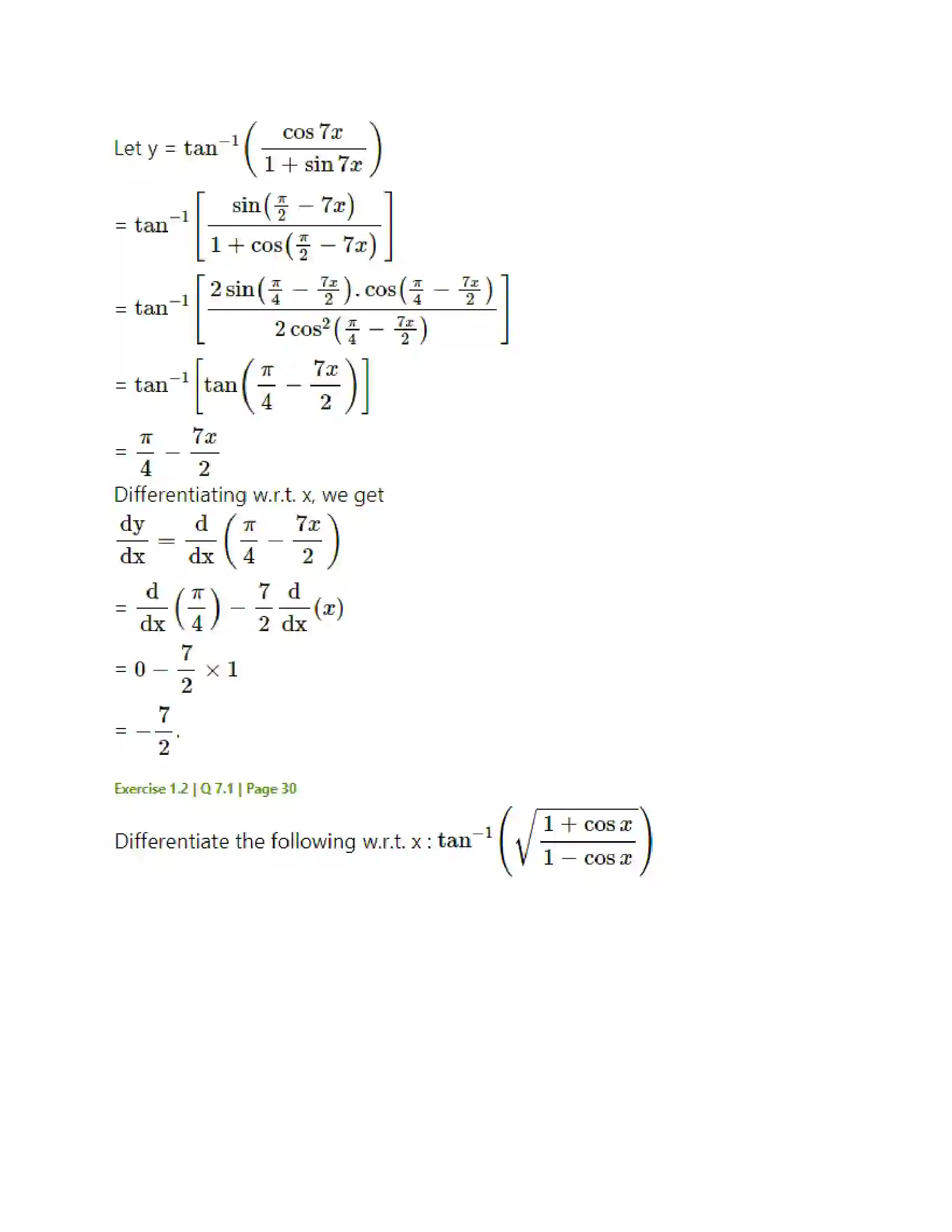 Maharashtra Board Class 12th Mathematics & Statistics-2 (Arts & Science) Differentiation Solution 83
