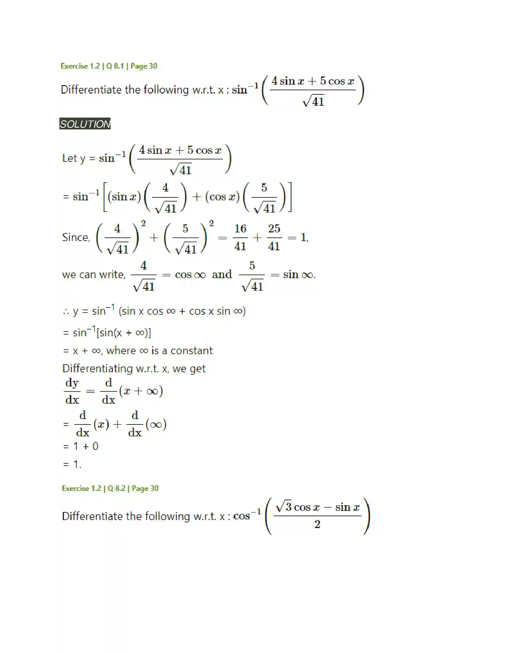 Maharashtra Board Class 12th Mathematics & Statistics-2 (Arts & Science) Differentiation Solution 88