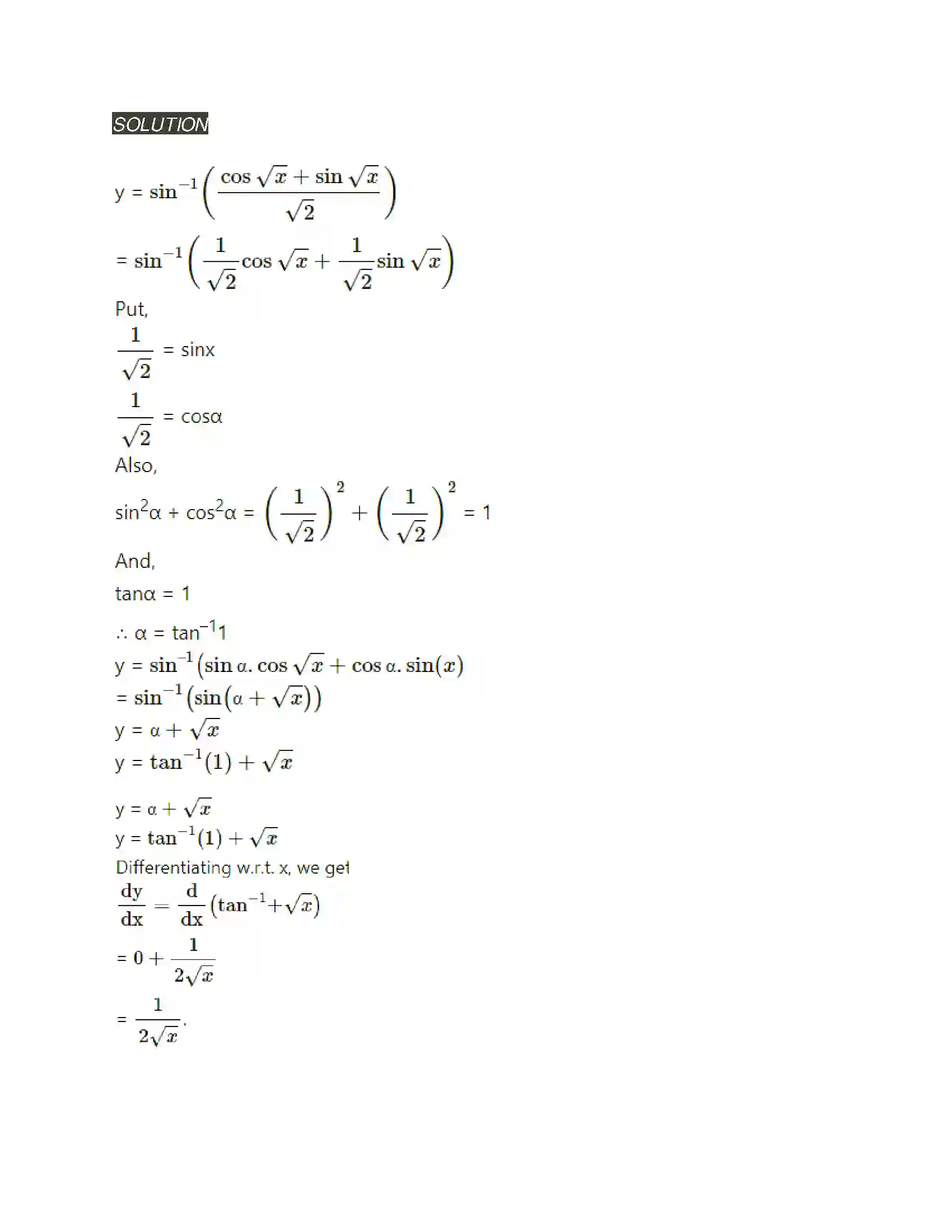 Maharashtra Board Class 12th Mathematics & Statistics-2 (Arts & Science) Differentiation Solution 90