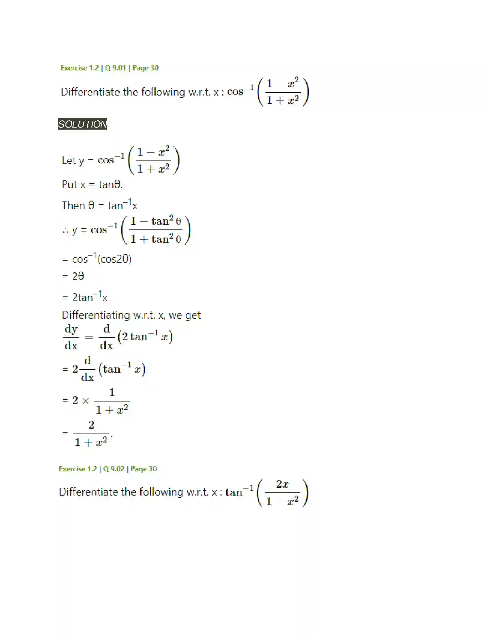 Maharashtra Board Class 12th Mathematics & Statistics-2 (Arts & Science) Differentiation Solution 95