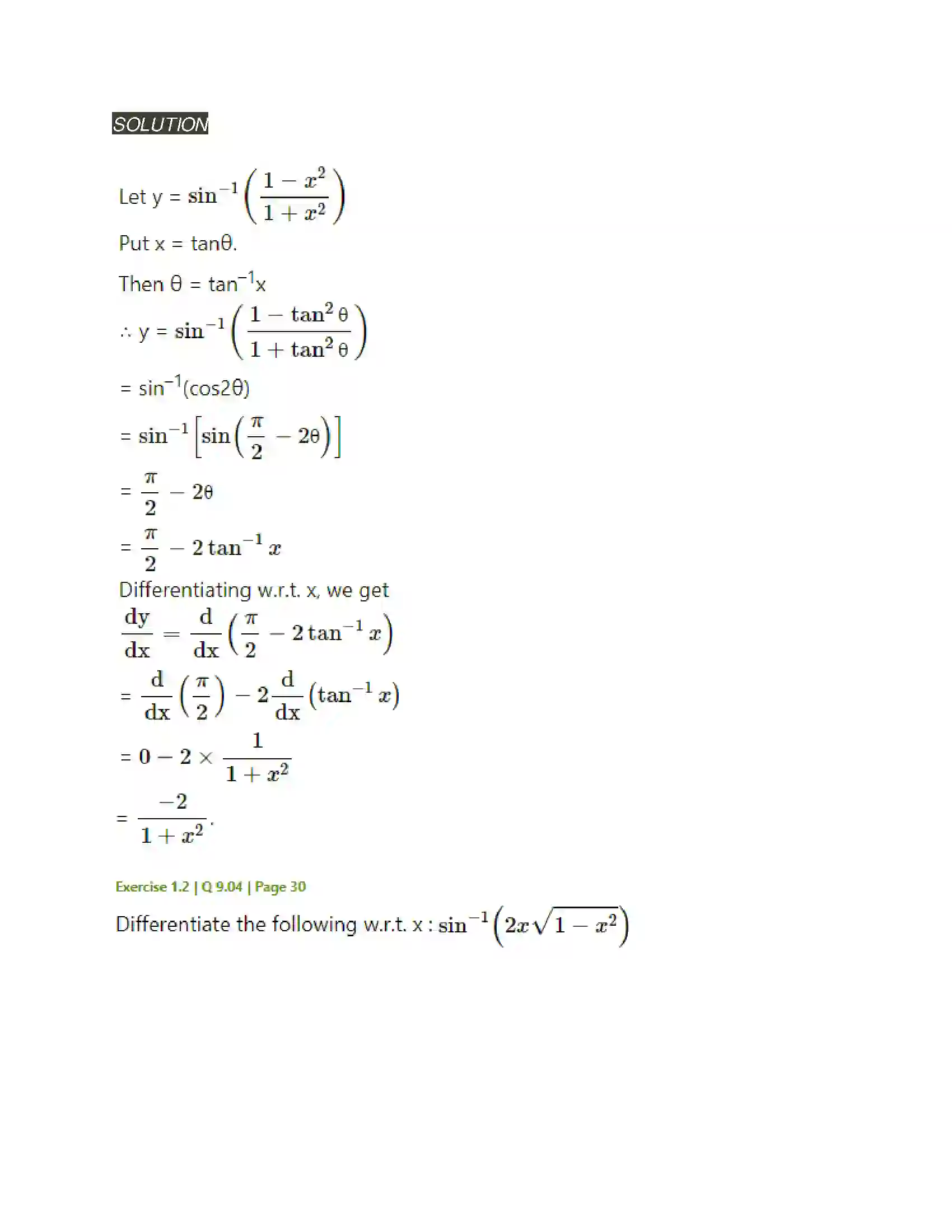 Maharashtra Board Class 12th Mathematics & Statistics-2 (Arts & Science) Differentiation Solution 97
