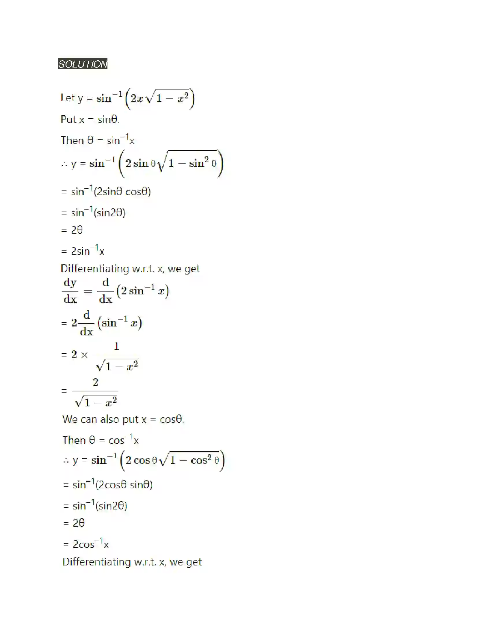 Maharashtra Board Class 12th Mathematics & Statistics-2 (Arts & Science) Differentiation Solution 98