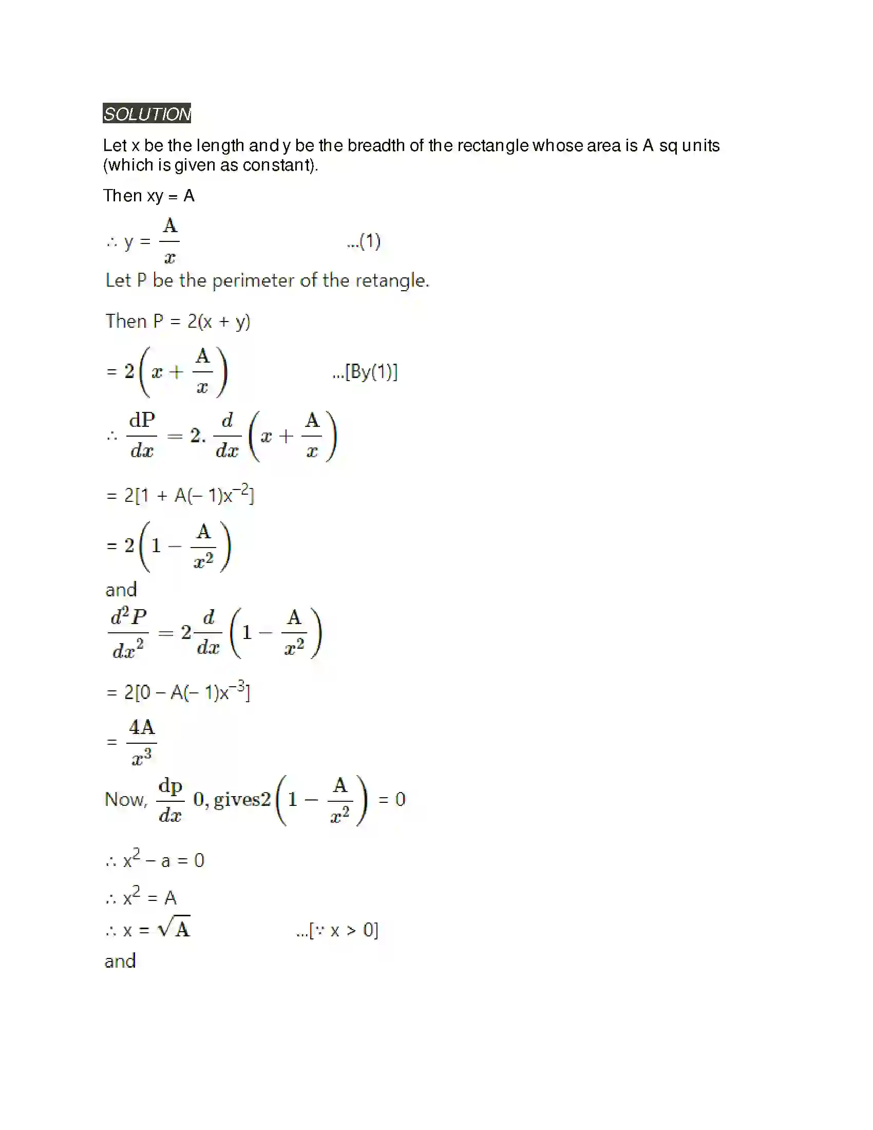 Maharashtra Board Class 12th Mathematics & Statistics-2 (Arts & Science) Applications of Derivatives Solution 105