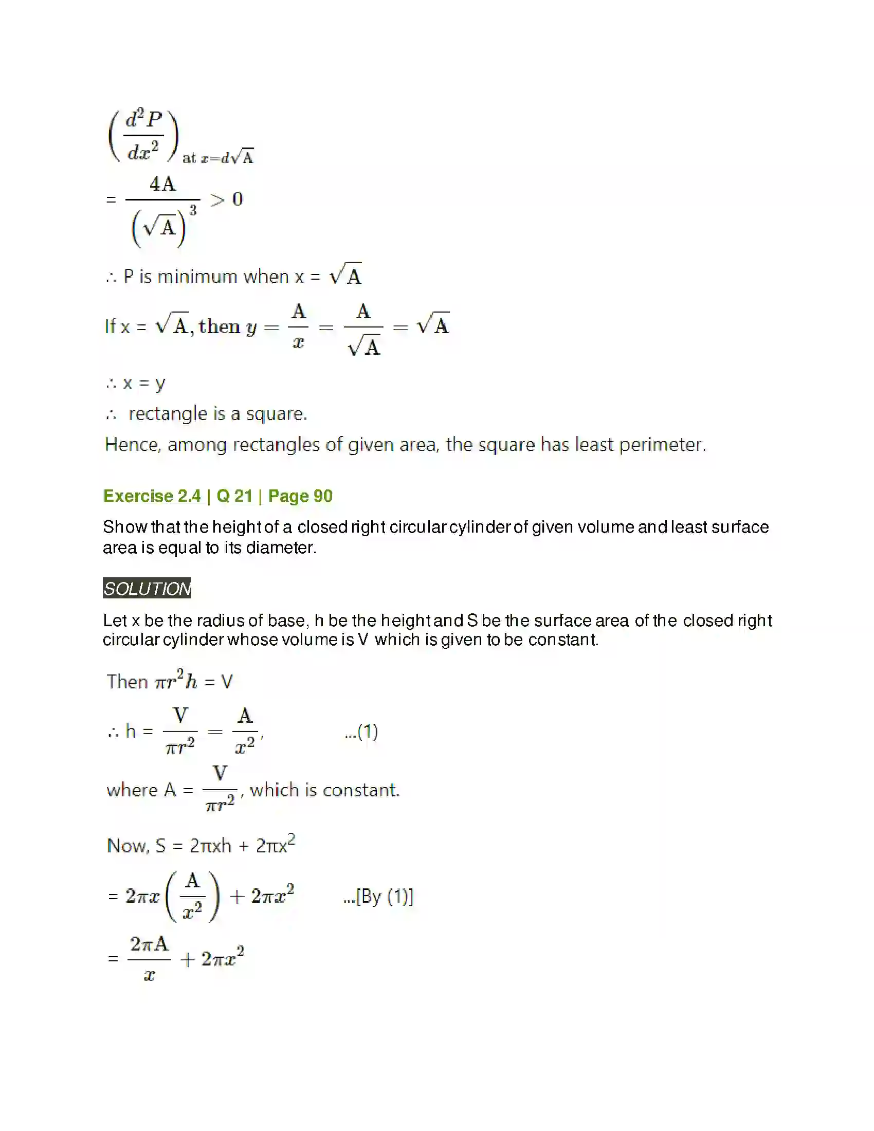 Maharashtra Board Class 12th Mathematics & Statistics-2 (Arts & Science) Applications of Derivatives Solution 106