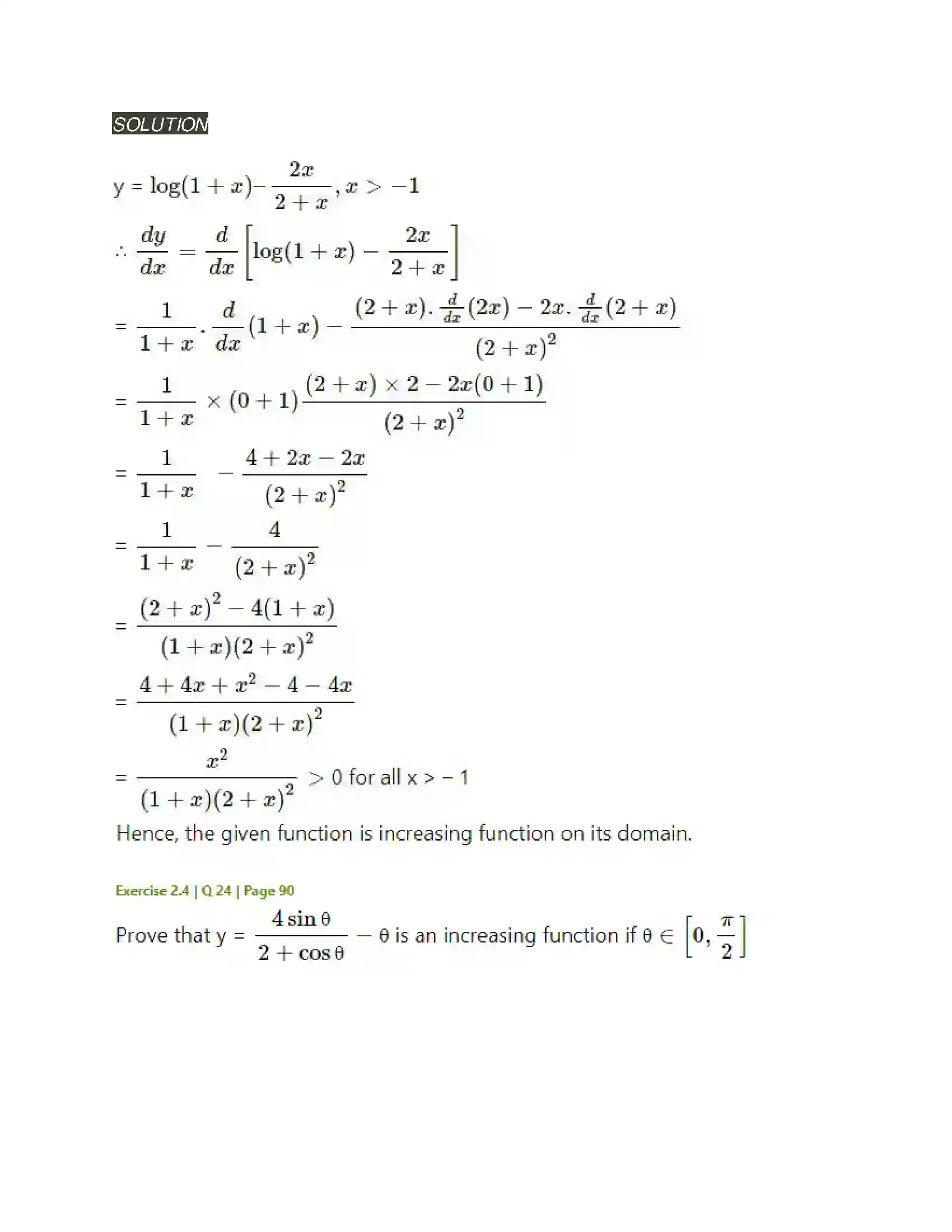 Maharashtra Board Class 12th Mathematics & Statistics-2 (Arts & Science) Applications of Derivatives Solution 111