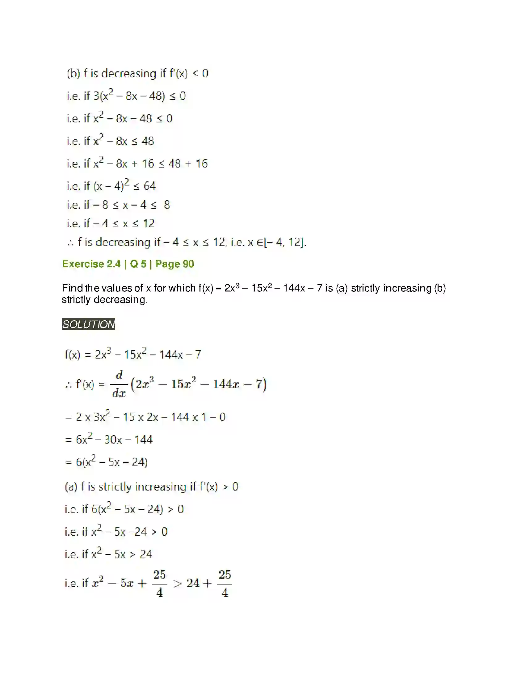 Maharashtra Board Class 12th Mathematics & Statistics-2 (Arts & Science) Applications of Derivatives Solution 73