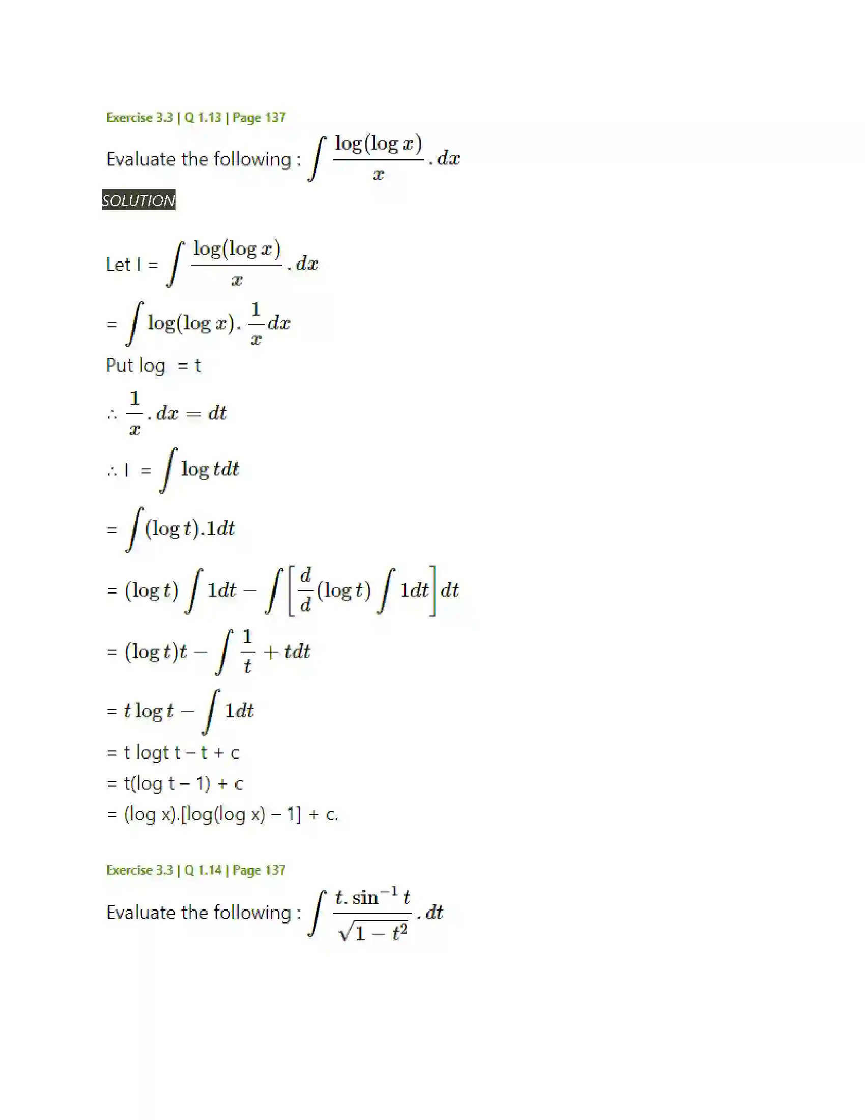 Maharashtra Board Class 12th Mathematics & Statistics-2 (Arts & Science) Indefinite Integration Solution 102