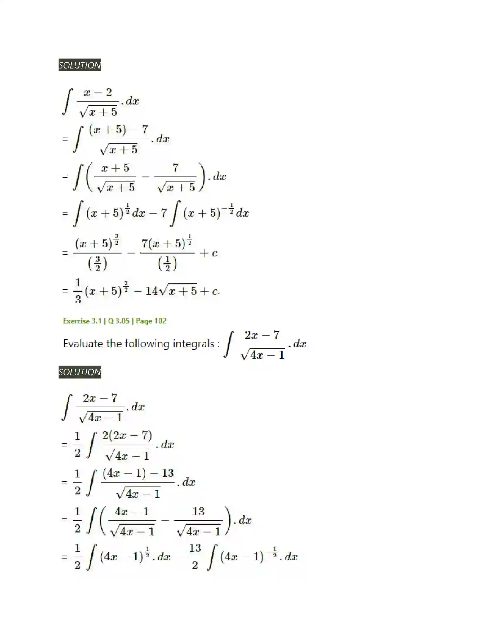 Maharashtra Board Class 12th Mathematics & Statistics-2 (Arts & Science) Indefinite Integration Solution 11