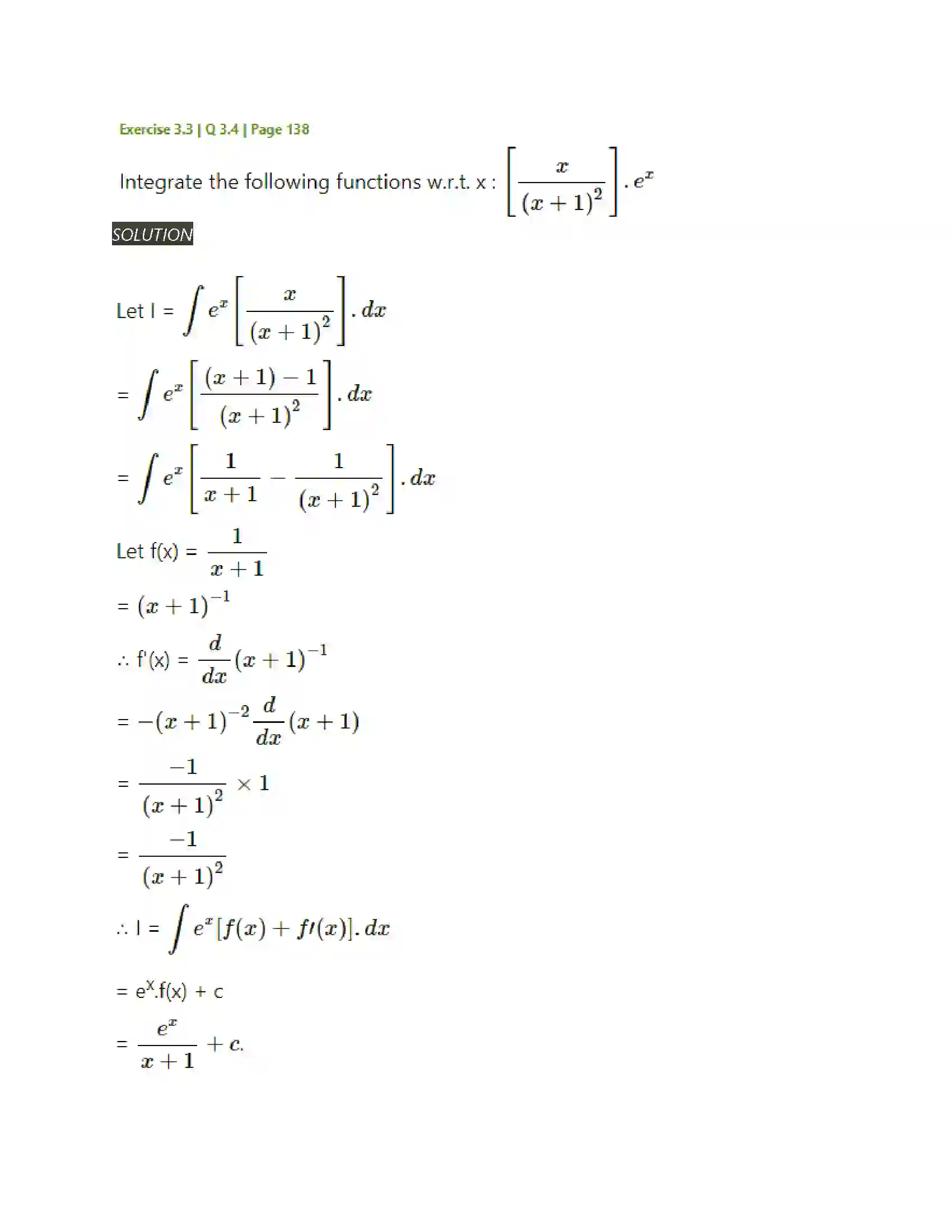 Maharashtra Board Class 12th Mathematics & Statistics-2 (Arts & Science) Indefinite Integration Solution 122