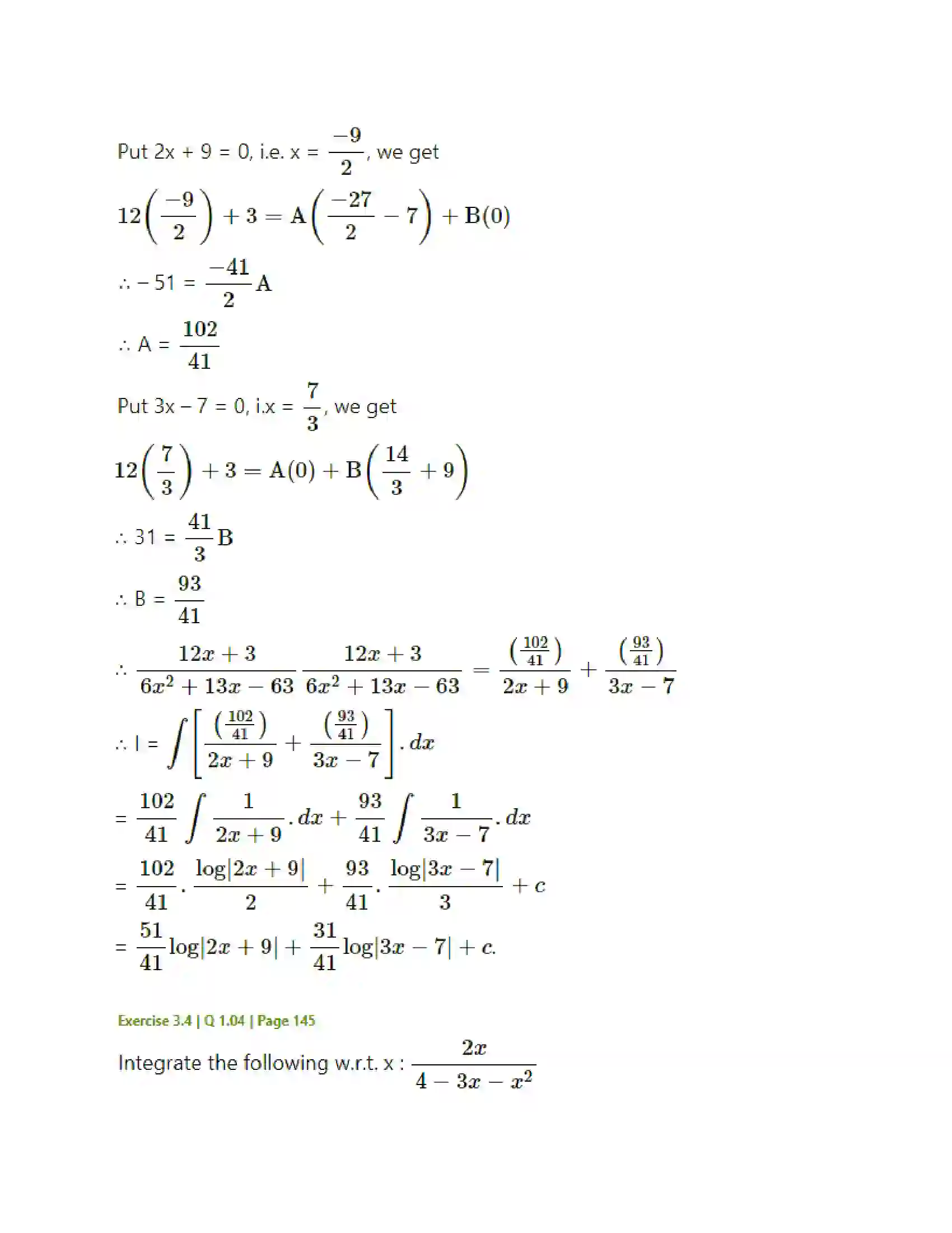 Maharashtra Board Class 12th Mathematics & Statistics-2 (Arts & Science) Indefinite Integration Solution 131