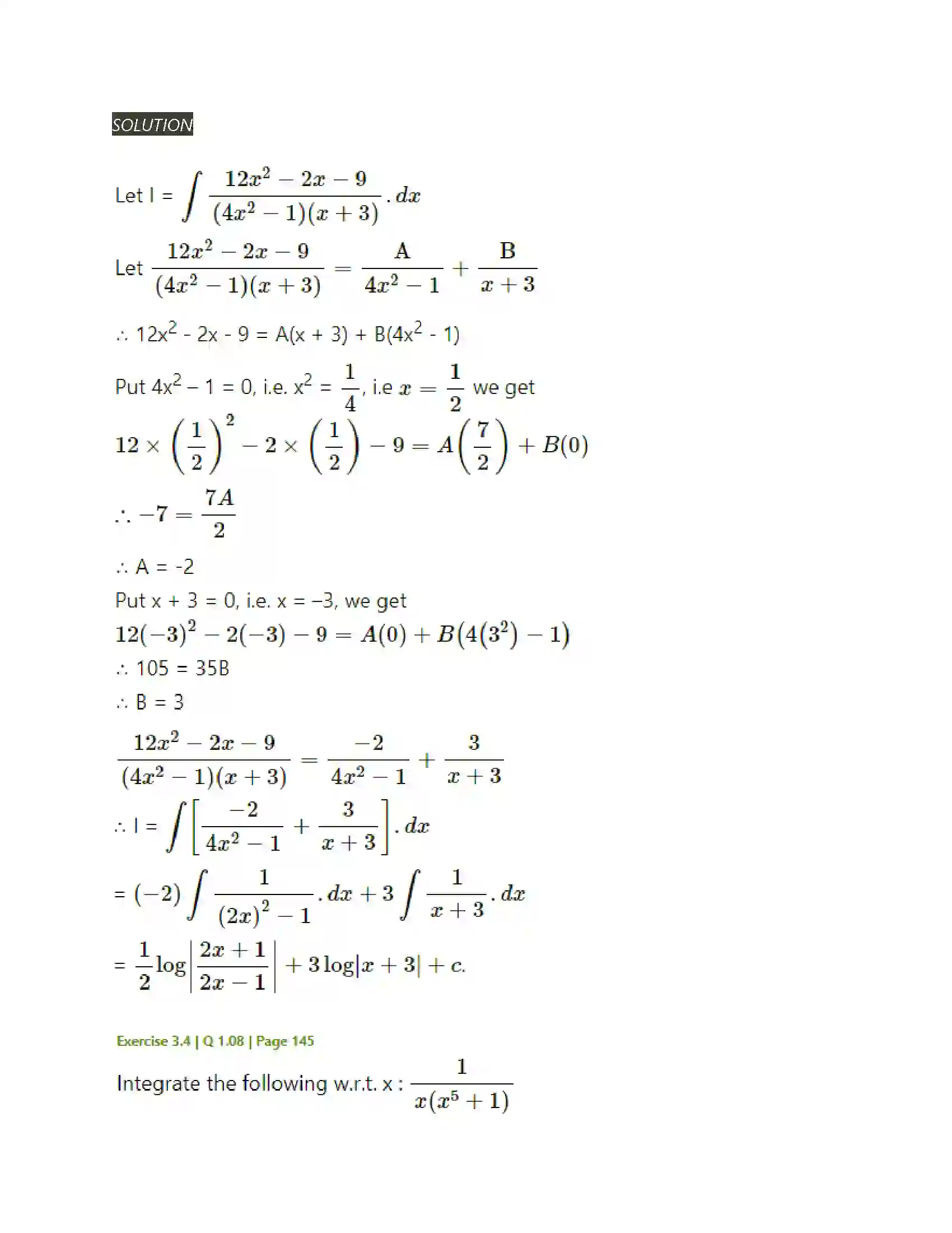 Maharashtra Board Class 12th Mathematics & Statistics-2 (Arts & Science) Indefinite Integration Solution 136