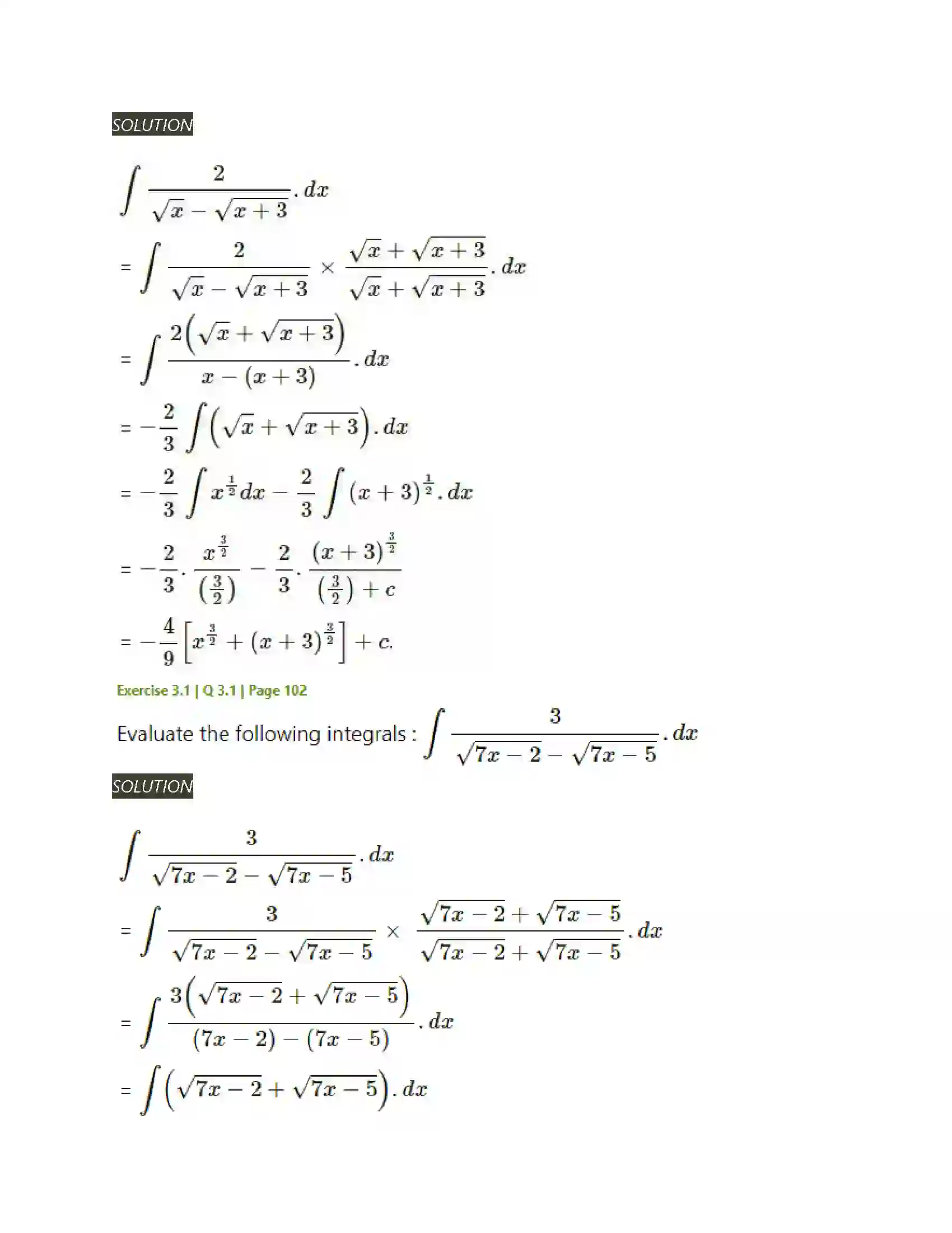 Maharashtra Board Class 12th Mathematics & Statistics-2 (Arts & Science) Indefinite Integration Solution 14