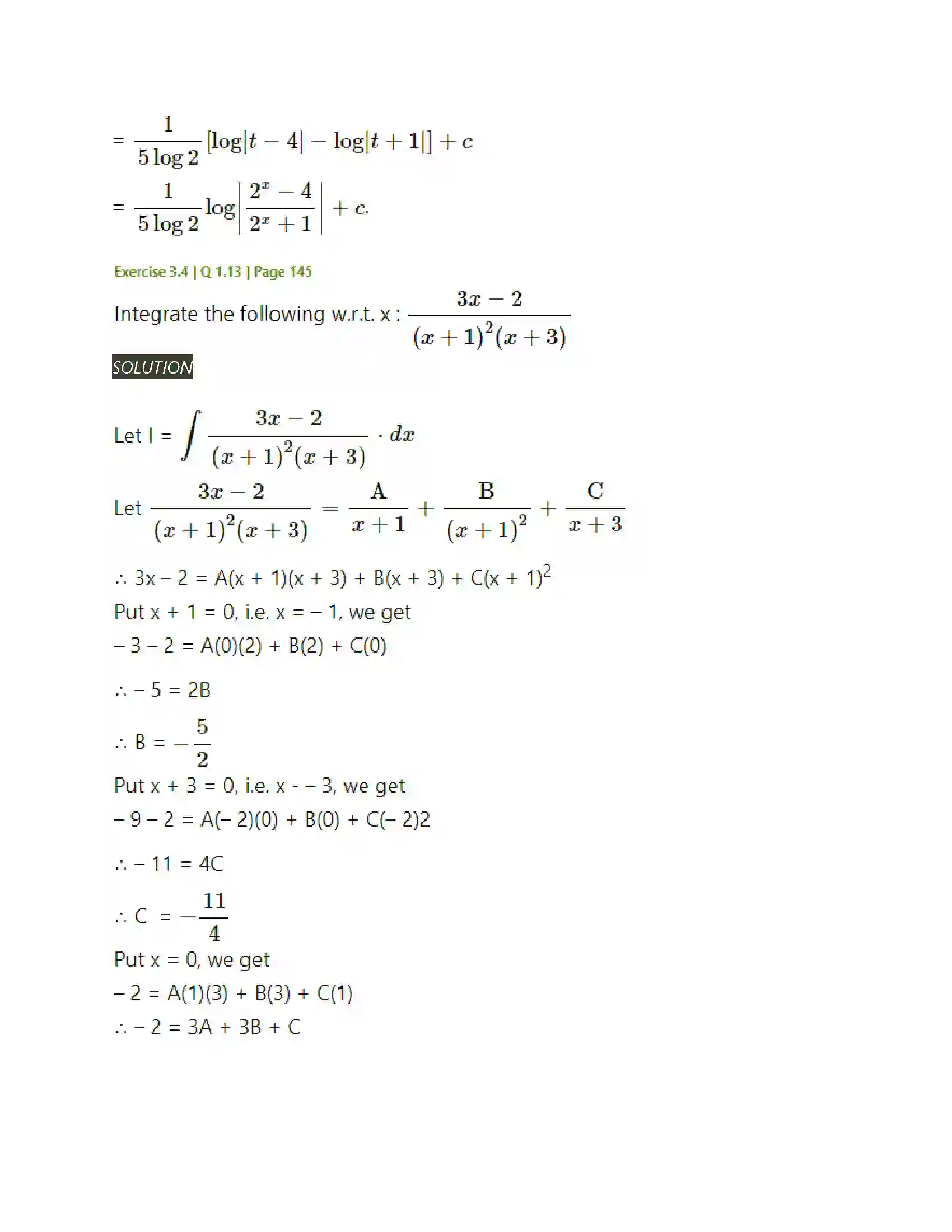 Maharashtra Board Class 12th Mathematics & Statistics-2 (Arts & Science) Indefinite Integration Solution 143