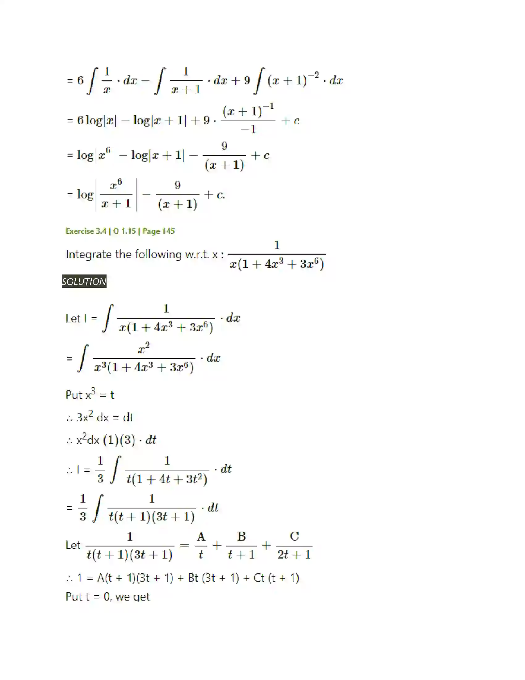Maharashtra Board Class 12th Mathematics & Statistics-2 (Arts & Science) Indefinite Integration Solution 146