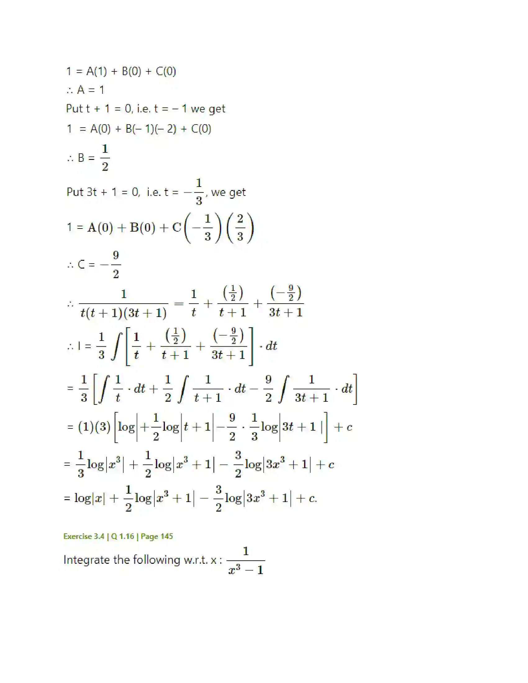 Maharashtra Board Class 12th Mathematics & Statistics-2 (Arts & Science) Indefinite Integration Solution 147
