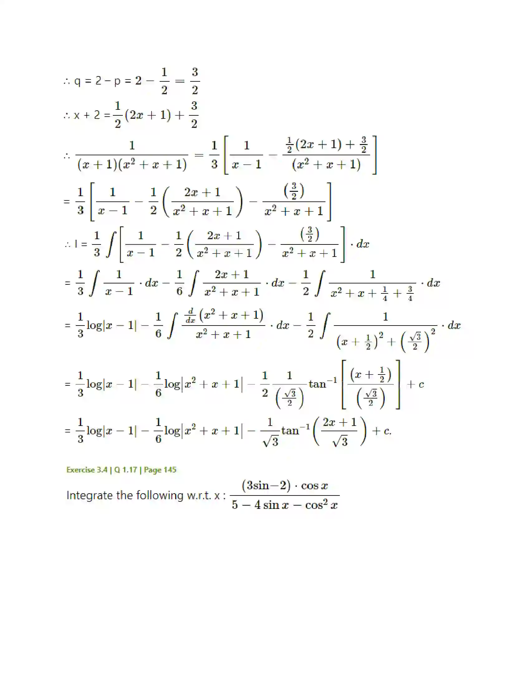 Maharashtra Board Class 12th Mathematics & Statistics-2 (Arts & Science) Indefinite Integration Solution 149