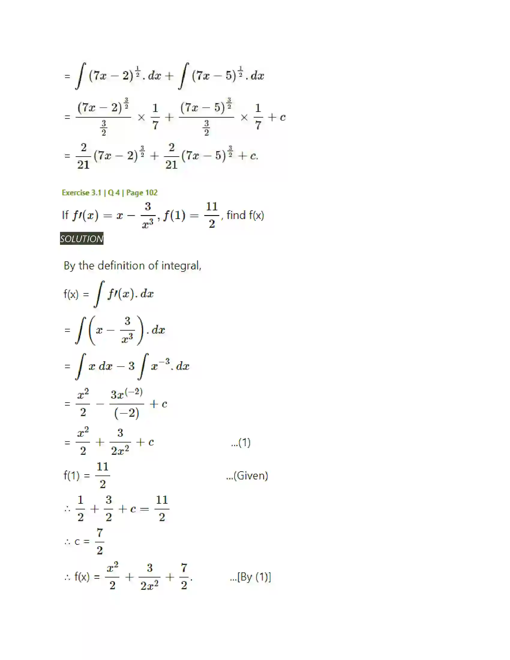 Maharashtra Board Class 12th Mathematics & Statistics-2 (Arts & Science) Indefinite Integration Solution 15