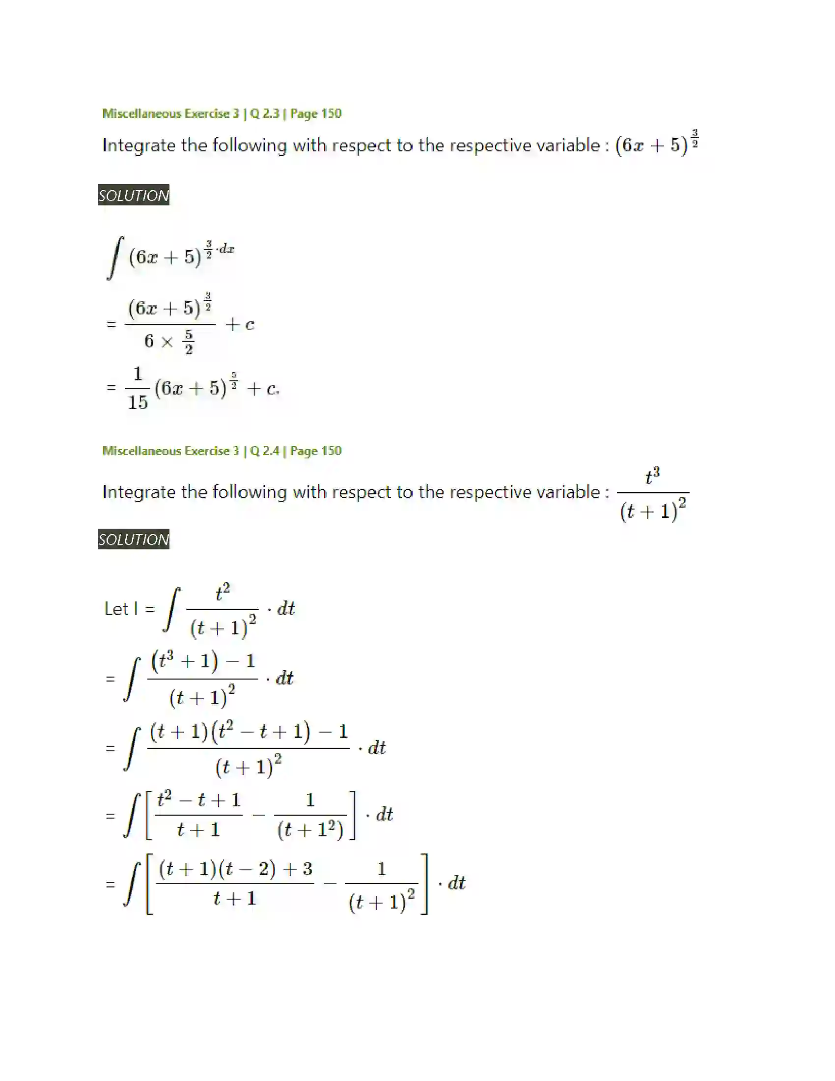 Maharashtra Board Class 12th Mathematics & Statistics-2 (Arts & Science) Indefinite Integration Solution 176