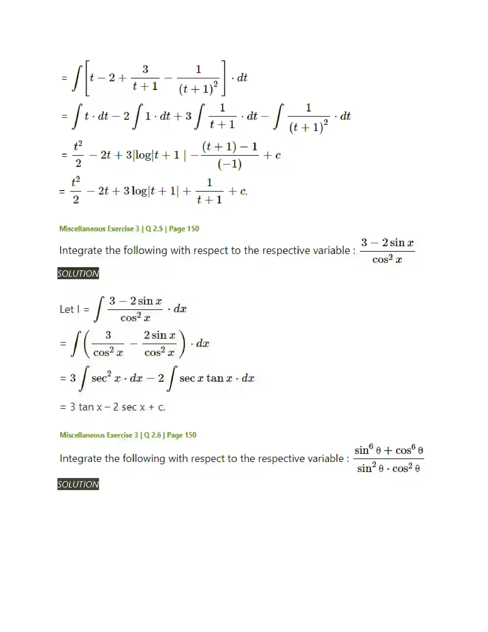 Maharashtra Board Class 12th Mathematics & Statistics-2 (Arts & Science) Indefinite Integration Solution 177