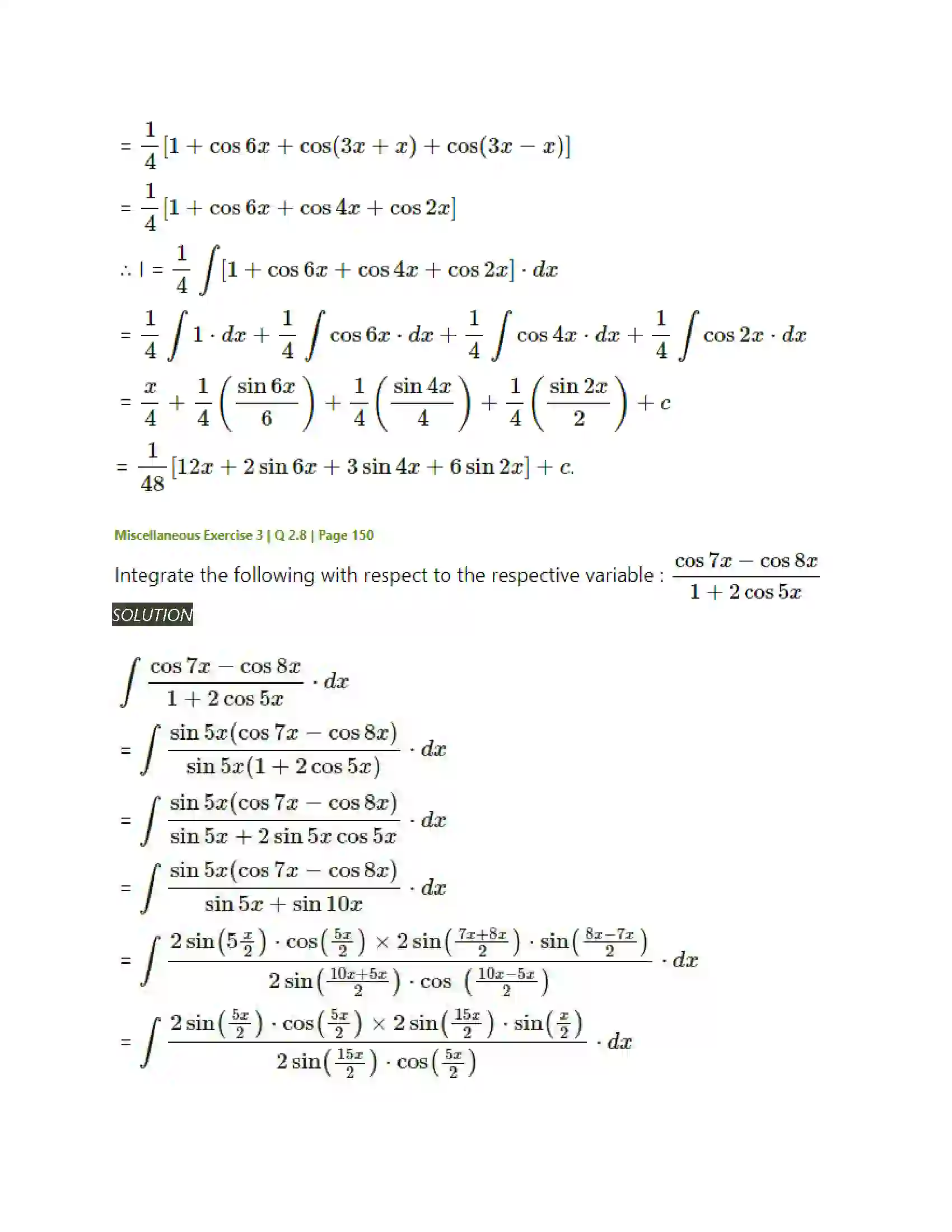 Maharashtra Board Class 12th Mathematics & Statistics-2 (Arts & Science) Indefinite Integration Solution 179