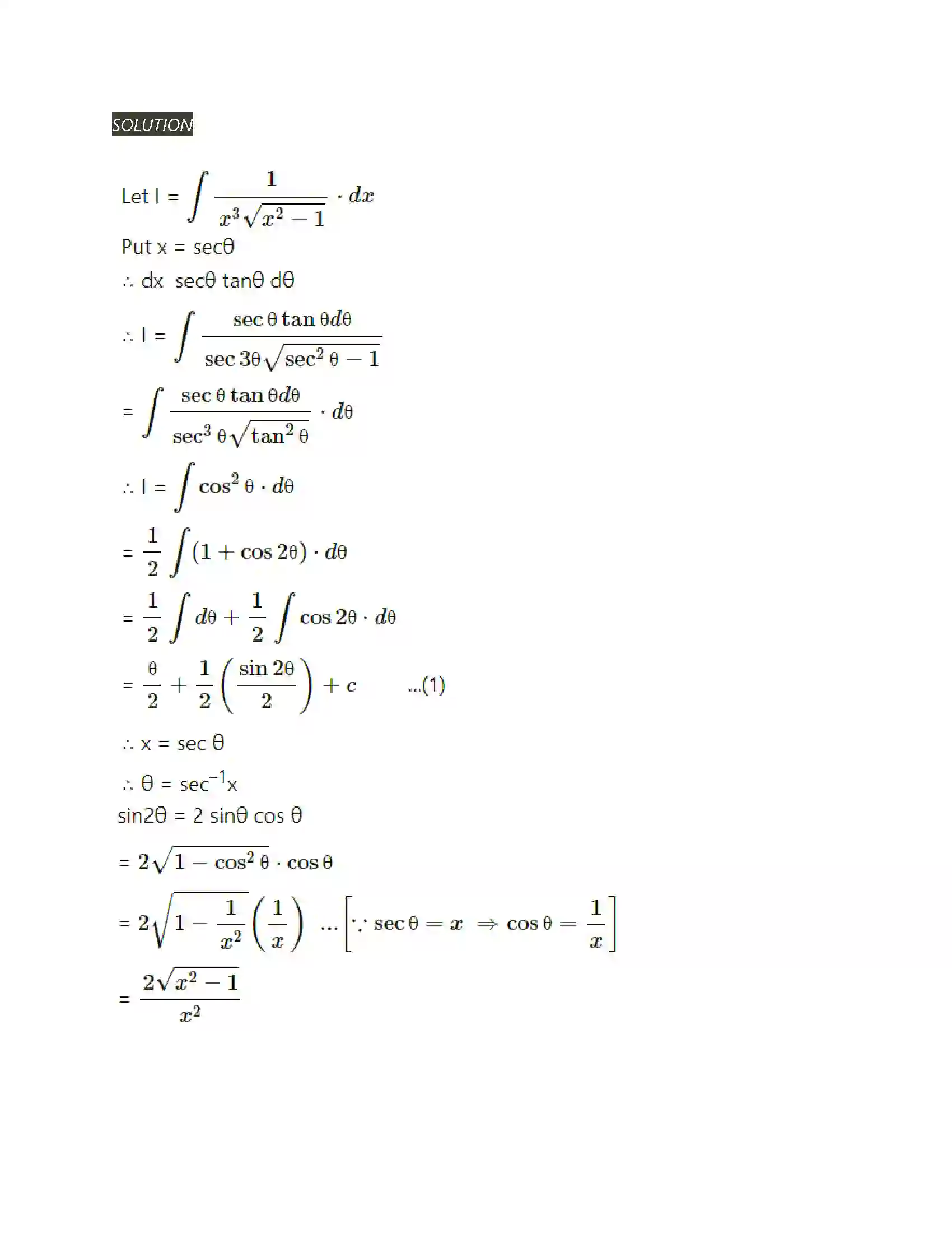 Maharashtra Board Class 12th Mathematics & Statistics-2 (Arts & Science) Indefinite Integration Solution 192