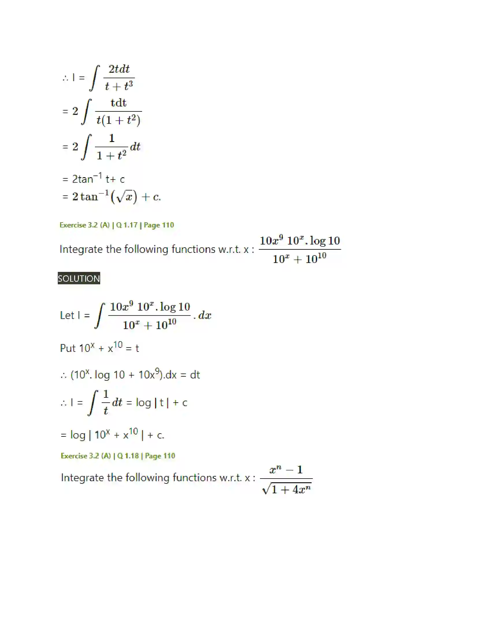 Maharashtra Board Class 12th Mathematics & Statistics-2 (Arts & Science) Indefinite Integration Solution 27
