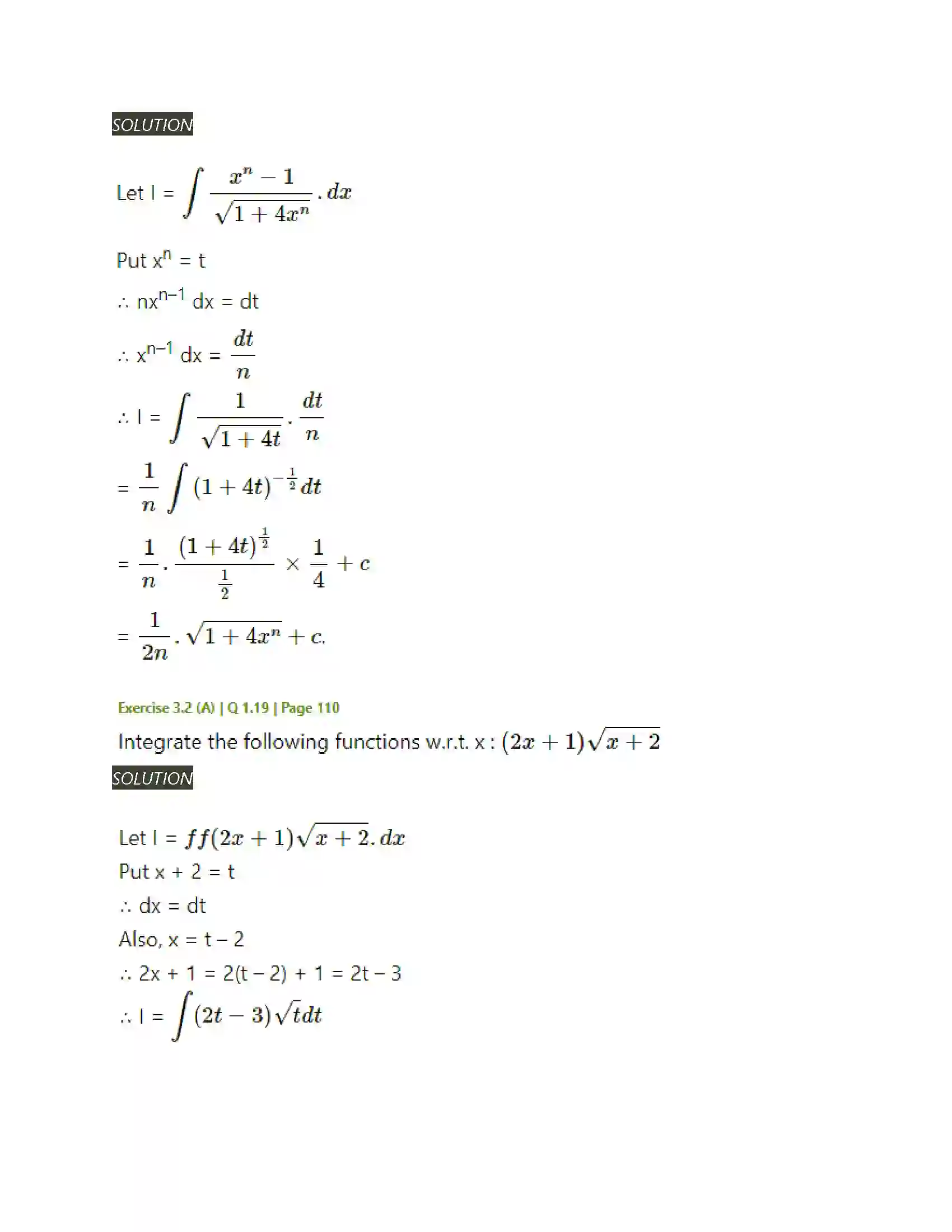 Maharashtra Board Class 12th Mathematics & Statistics-2 (Arts & Science) Indefinite Integration Solution 28