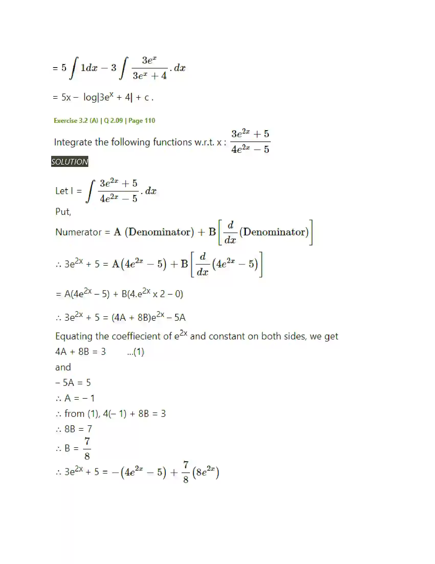 Maharashtra Board Class 12th Mathematics & Statistics-2 (Arts & Science) Indefinite Integration Solution 43