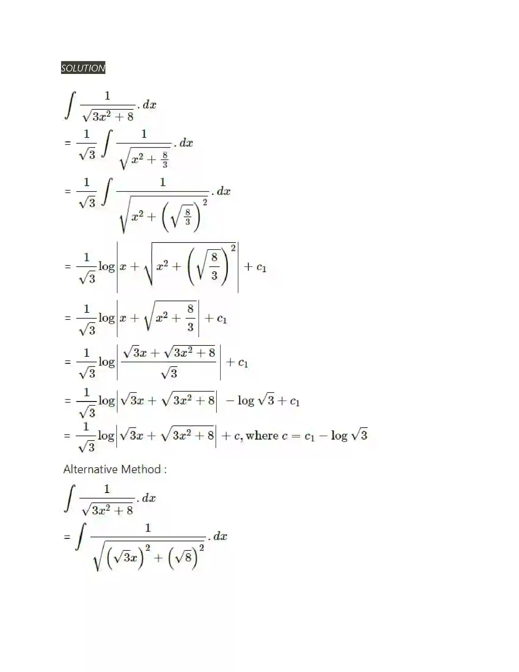 Maharashtra Board Class 12th Mathematics & Statistics-2 (Arts & Science) Indefinite Integration Solution 53