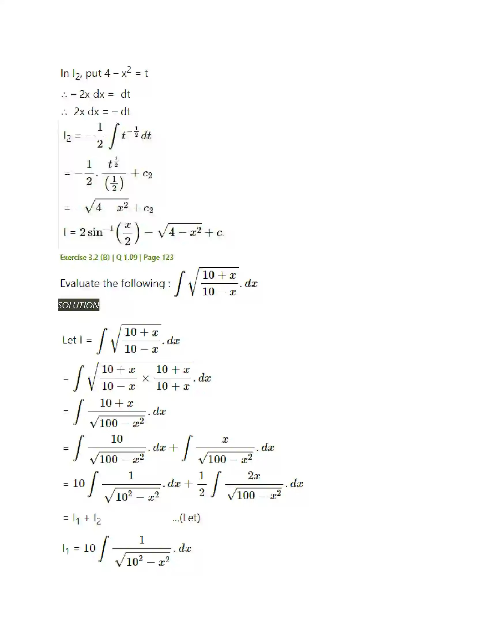 Maharashtra Board Class 12th Mathematics & Statistics-2 (Arts & Science) Indefinite Integration Solution 57