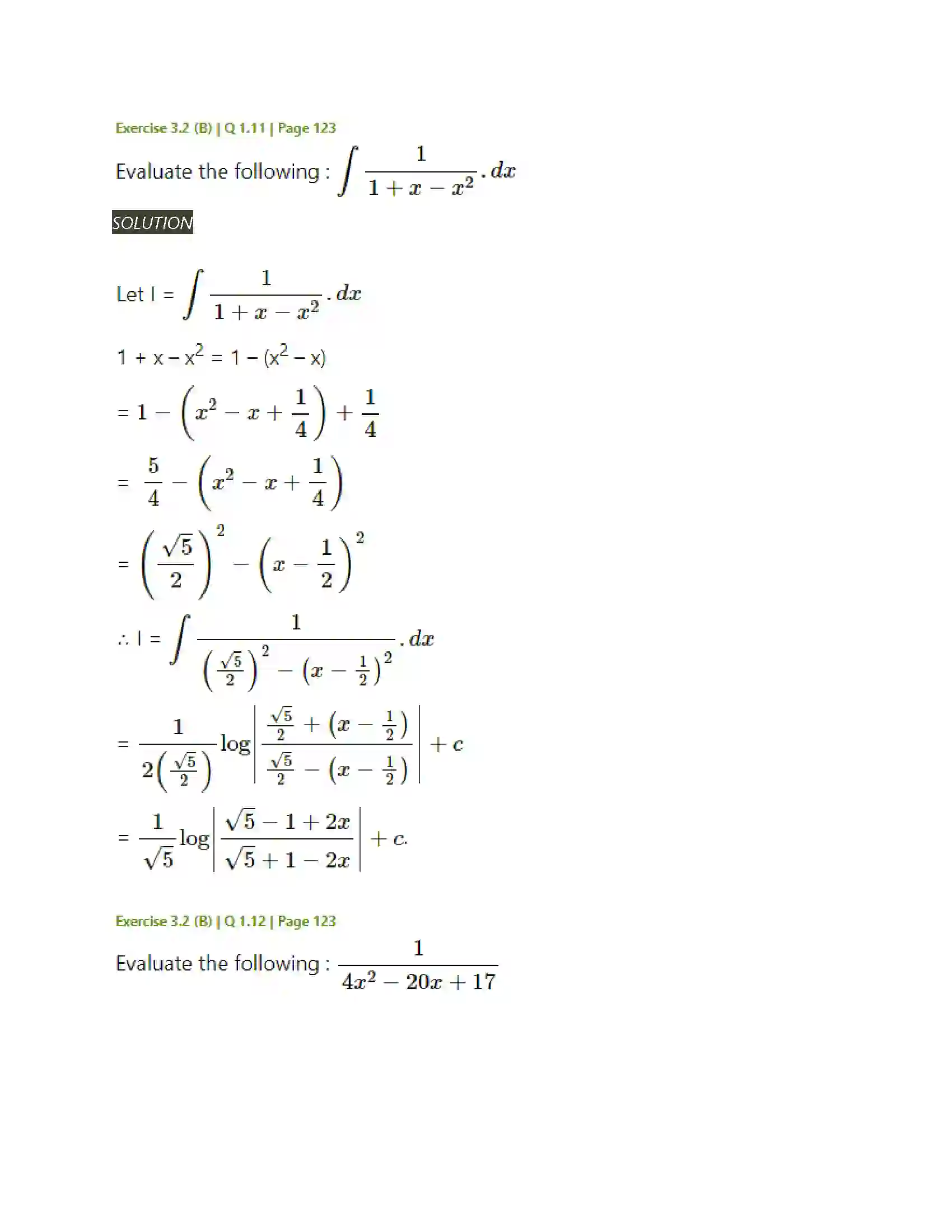 Maharashtra Board Class 12th Mathematics & Statistics-2 (Arts & Science) Indefinite Integration Solution 59