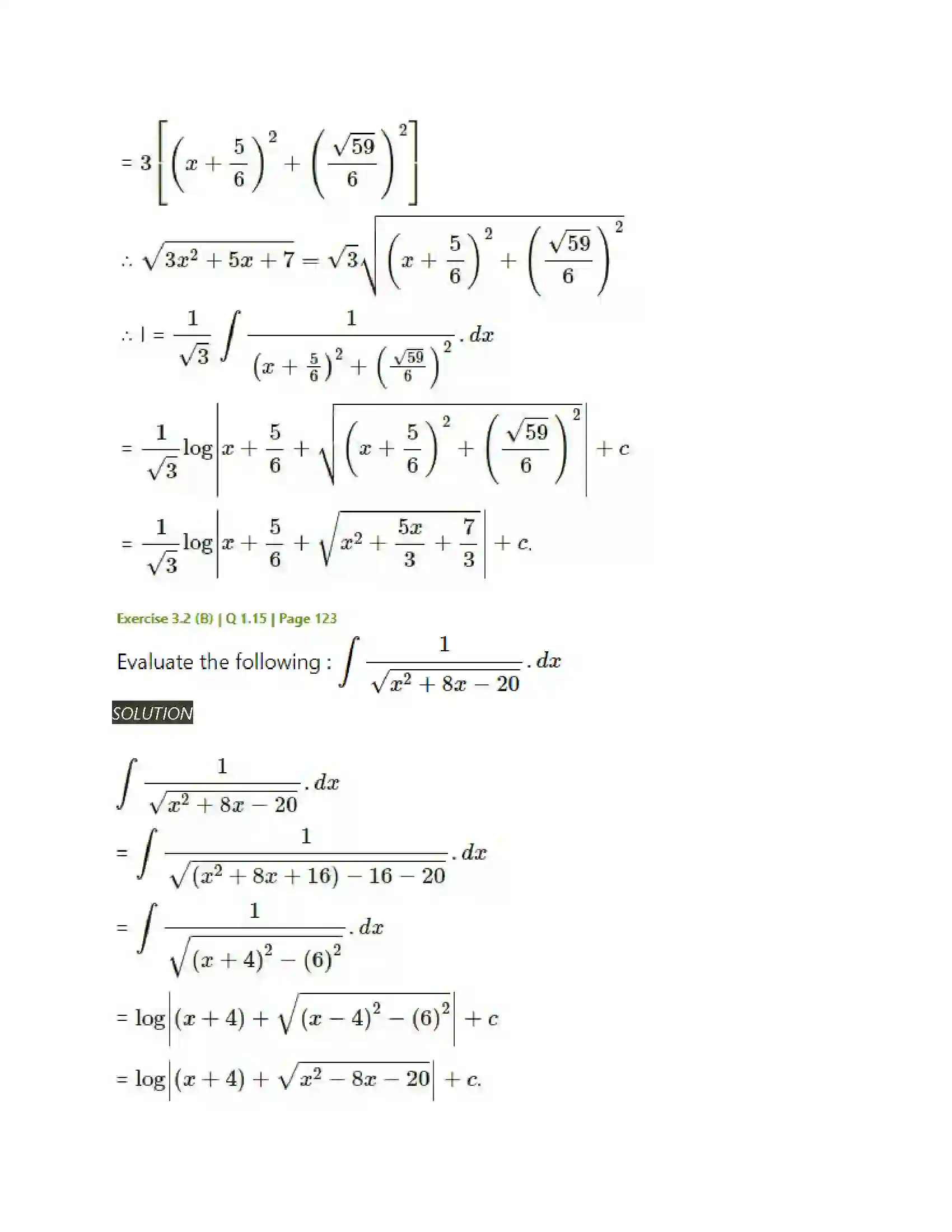 Maharashtra Board Class 12th Mathematics & Statistics-2 (Arts & Science) Indefinite Integration Solution 62