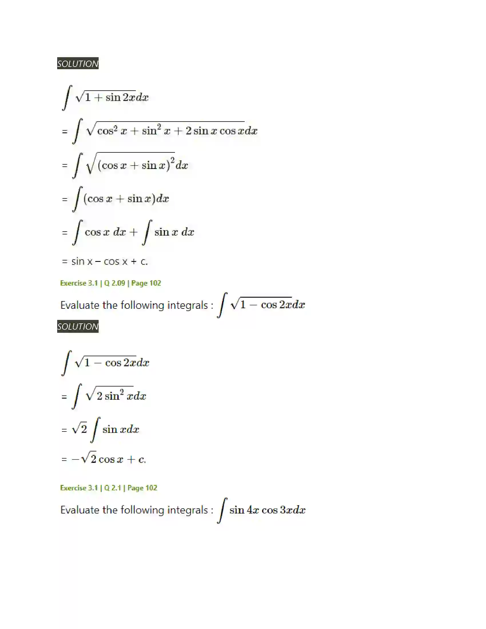 Maharashtra Board Class 12th Mathematics & Statistics-2 (Arts & Science) Indefinite Integration Solution 7
