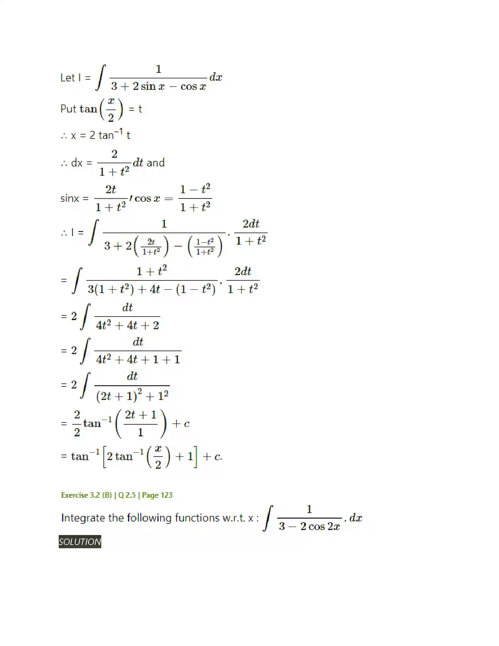 Maharashtra Board Class 12th Mathematics & Statistics-2 (Arts & Science) Indefinite Integration Solution 71