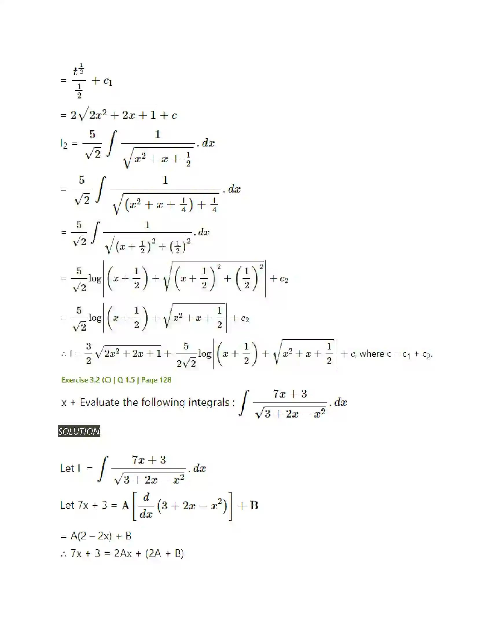 Maharashtra Board Class 12th Mathematics & Statistics-2 (Arts & Science) Indefinite Integration Solution 82