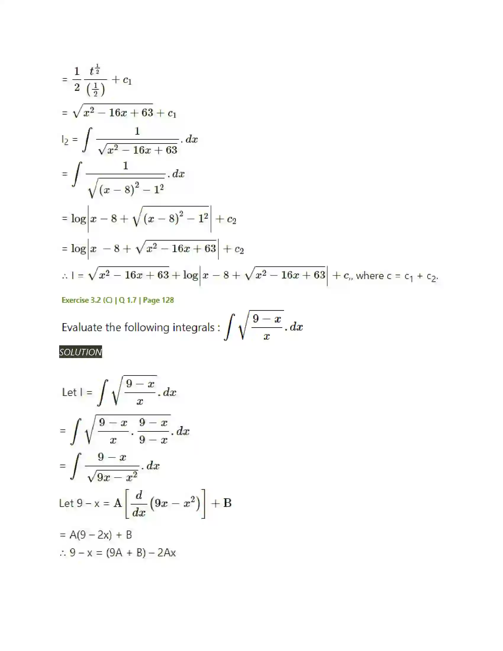 Maharashtra Board Class 12th Mathematics & Statistics-2 (Arts & Science) Indefinite Integration Solution 86