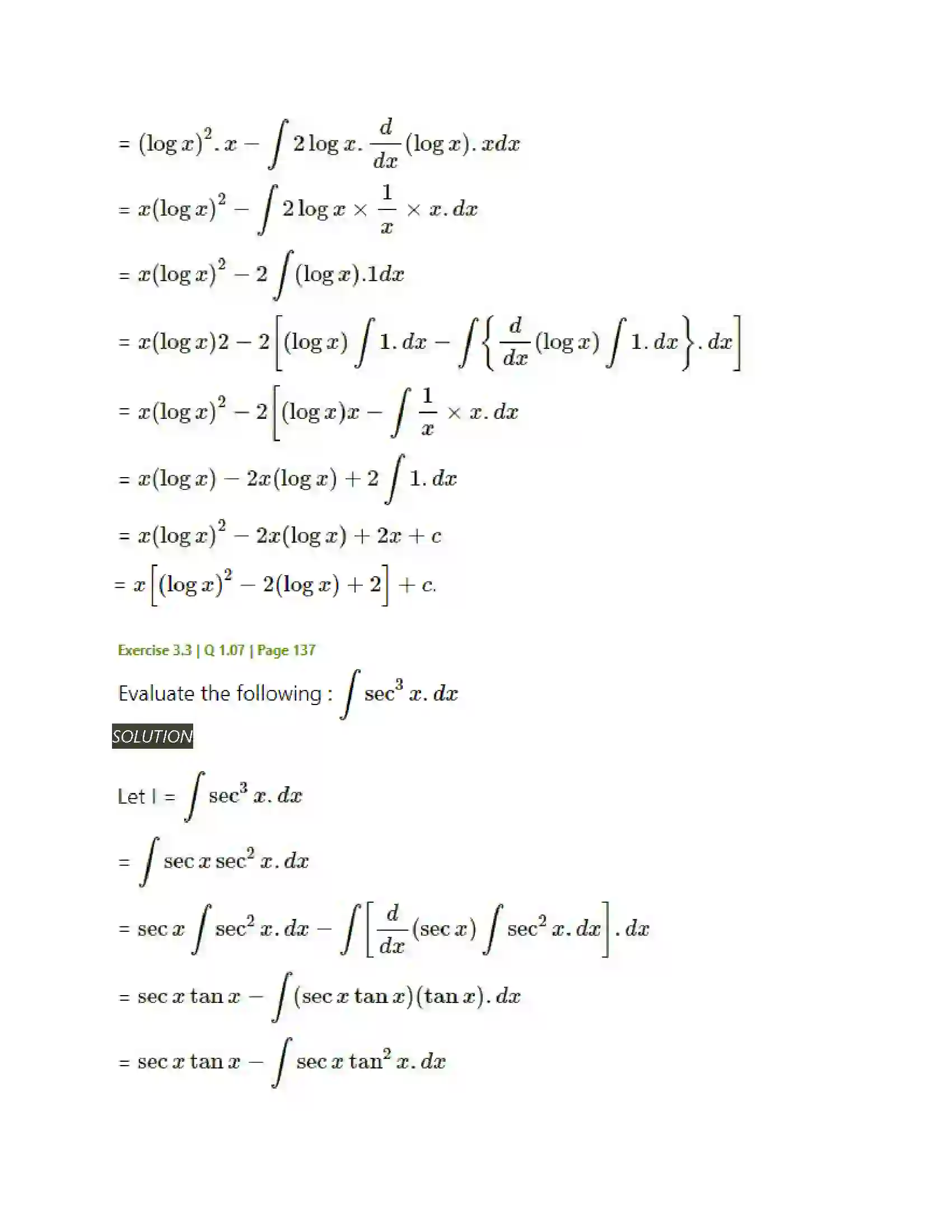 Maharashtra Board Class 12th Mathematics & Statistics-2 (Arts & Science) Indefinite Integration Solution 96