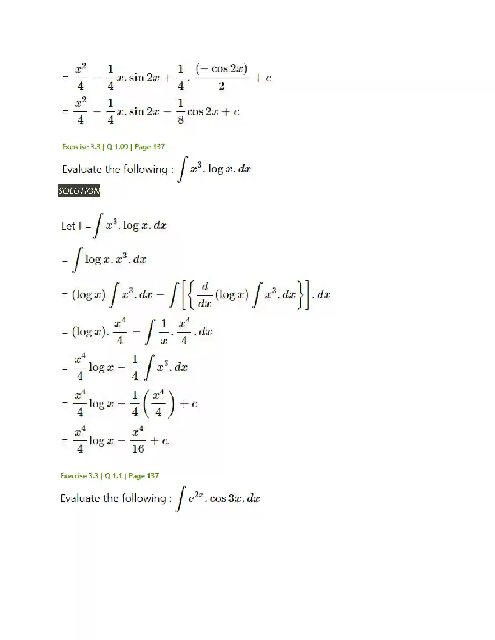 Maharashtra Board Class 12th Mathematics & Statistics-2 (Arts & Science) Indefinite Integration Solution 98