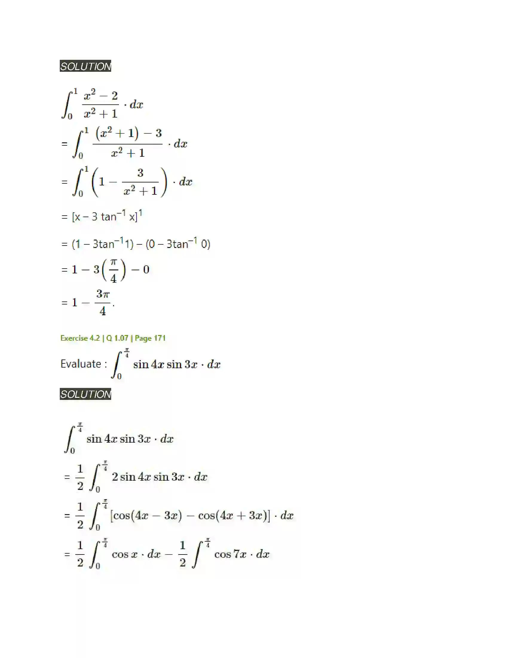 Maharashtra Board Class 12th Mathematics & Statistics-2 (Arts & Science) Definite Integration Solution 12