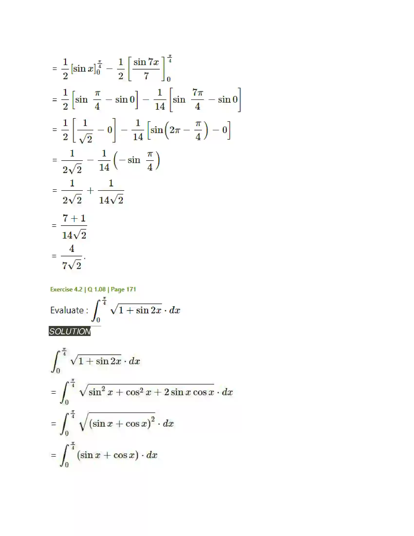 Maharashtra Board Class 12th Mathematics & Statistics-2 (Arts & Science) Definite Integration Solution 13