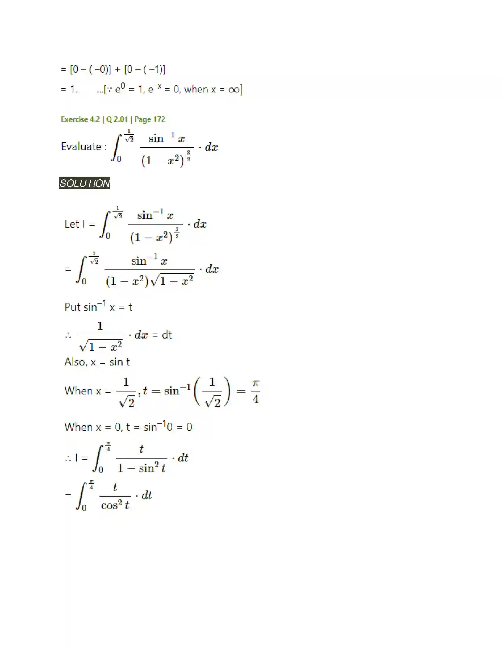 Maharashtra Board Class 12th Mathematics & Statistics-2 (Arts & Science) Definite Integration Solution 20