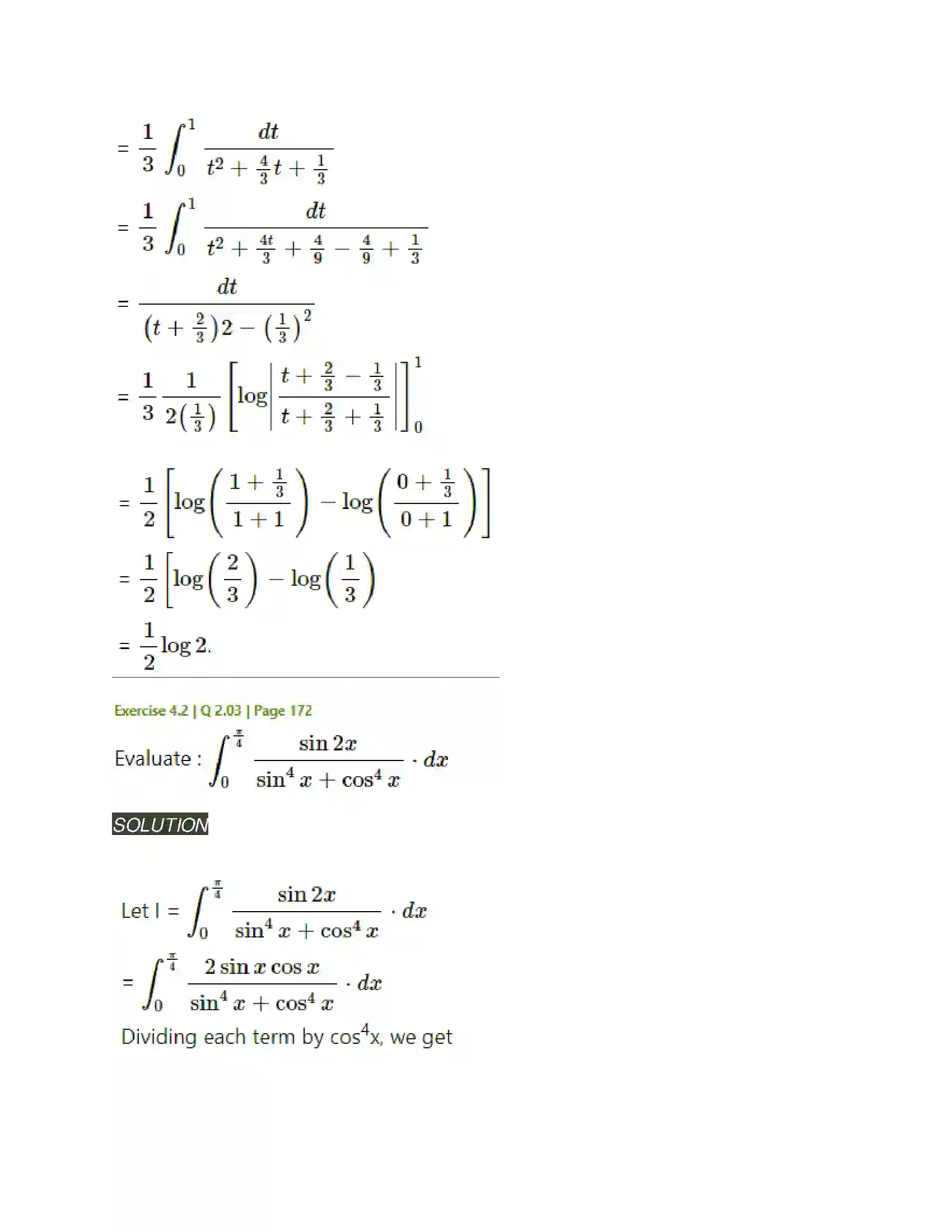 Maharashtra Board Class 12th Mathematics & Statistics-2 (Arts & Science) Definite Integration Solution 22