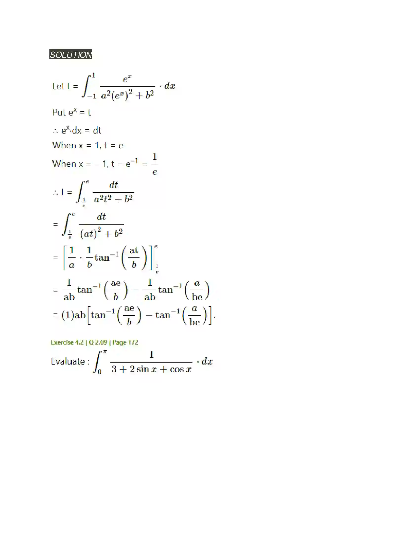 Maharashtra Board Class 12th Mathematics & Statistics-2 (Arts & Science) Definite Integration Solution 28