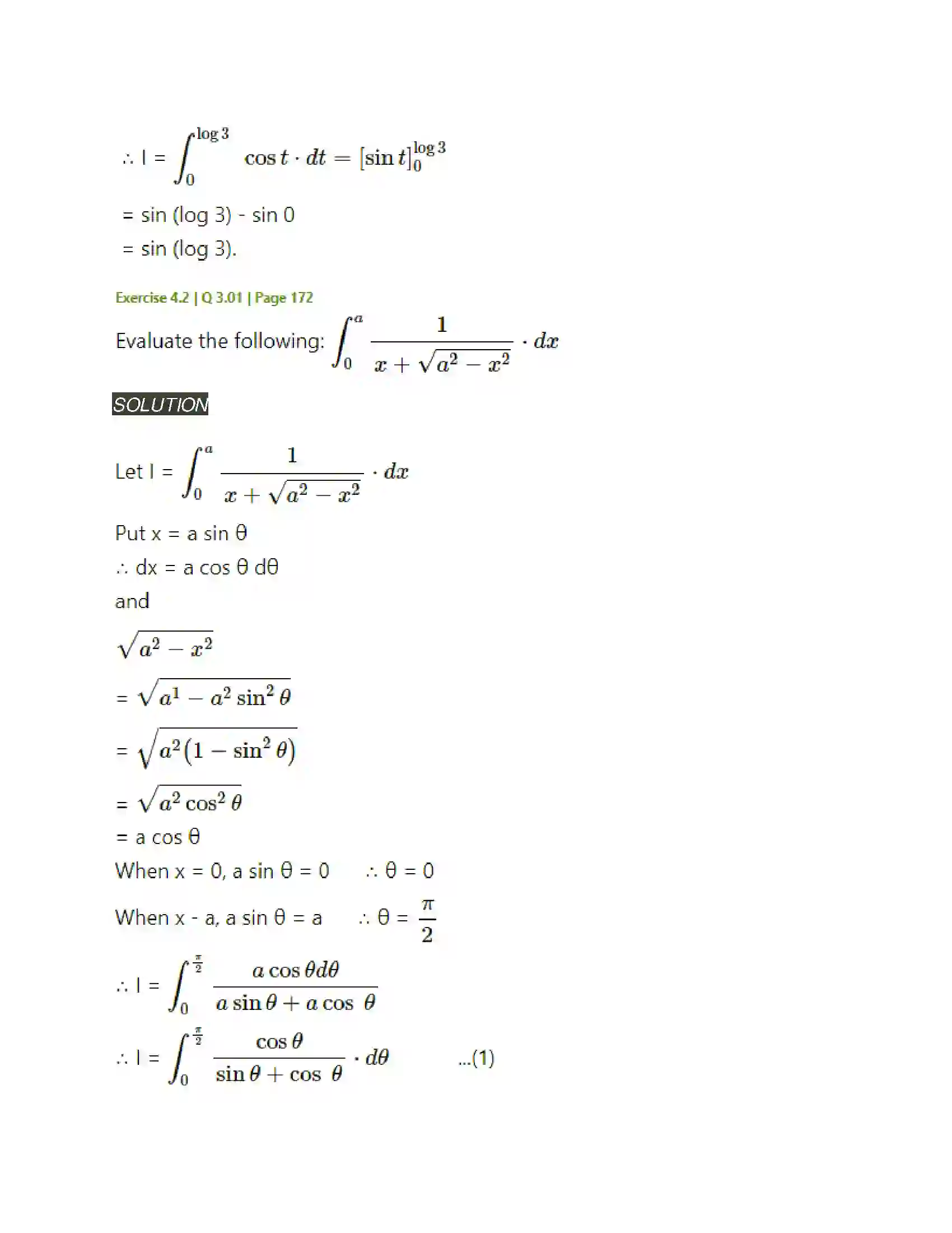 Maharashtra Board Class 12th Mathematics & Statistics-2 (Arts & Science) Definite Integration Solution 37