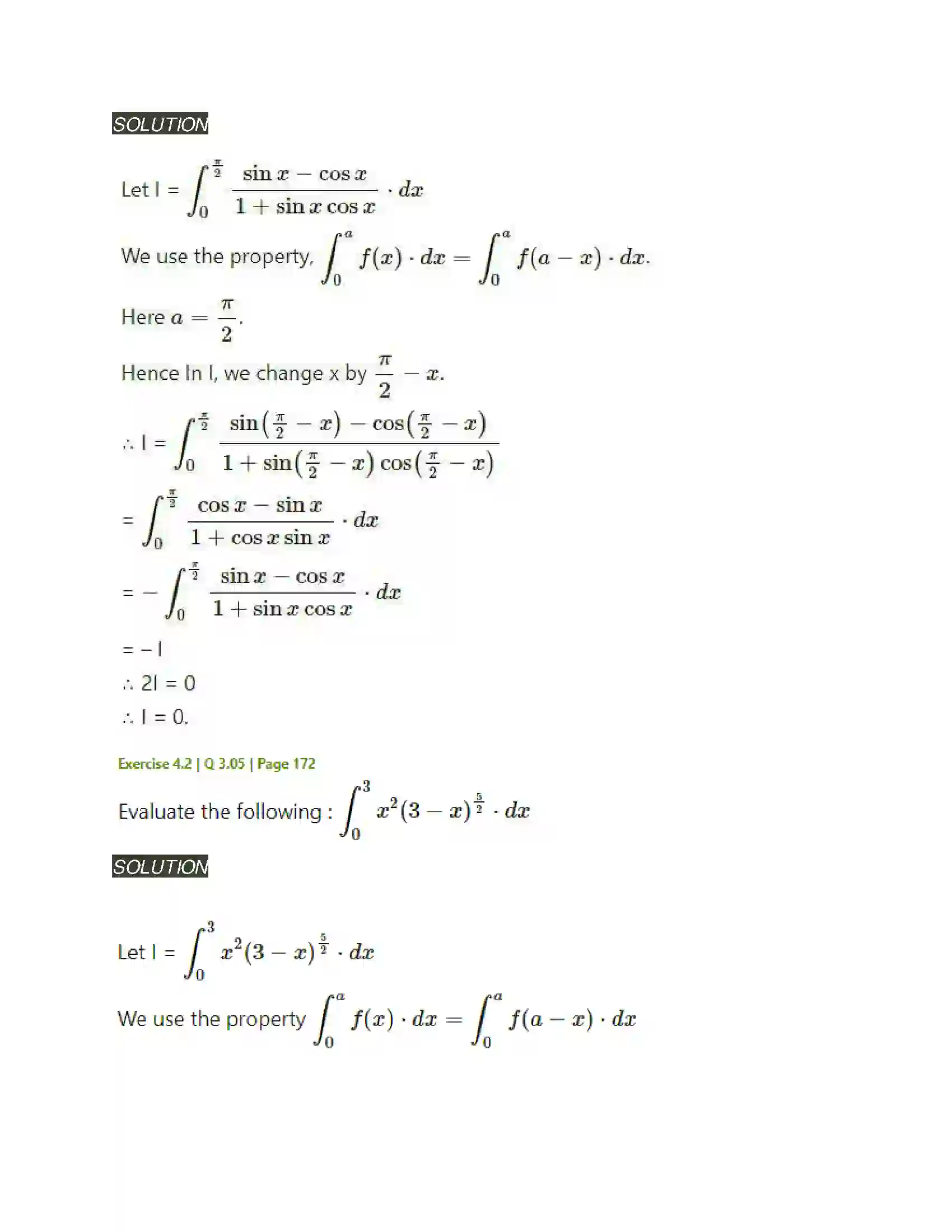 Maharashtra Board Class 12th Mathematics & Statistics-2 (Arts & Science) Definite Integration Solution 41