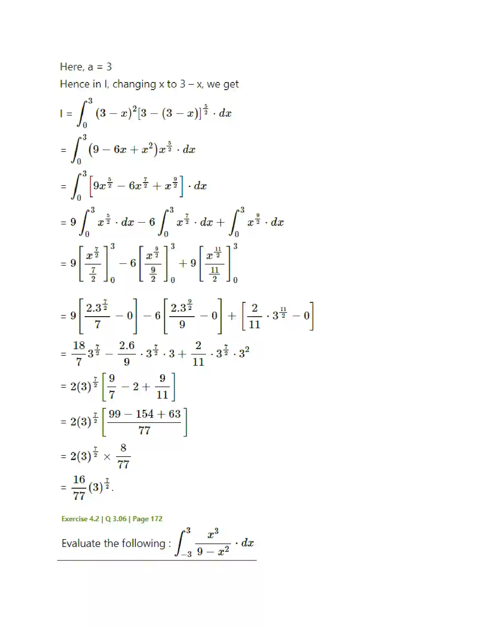 Maharashtra Board Class 12th Mathematics & Statistics-2 (Arts & Science) Definite Integration Solution 42