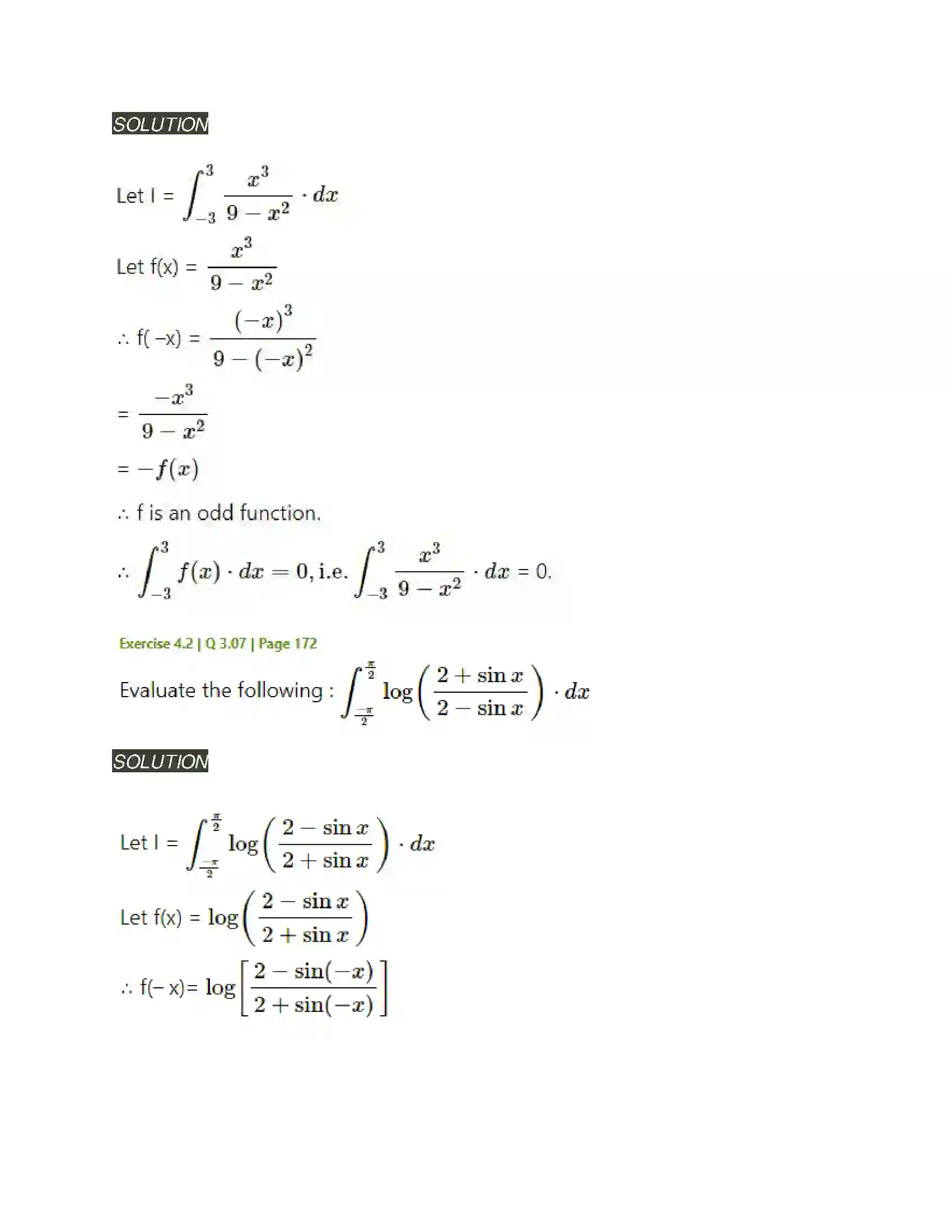 Maharashtra Board Class 12th Mathematics & Statistics-2 (Arts & Science) Definite Integration Solution 43