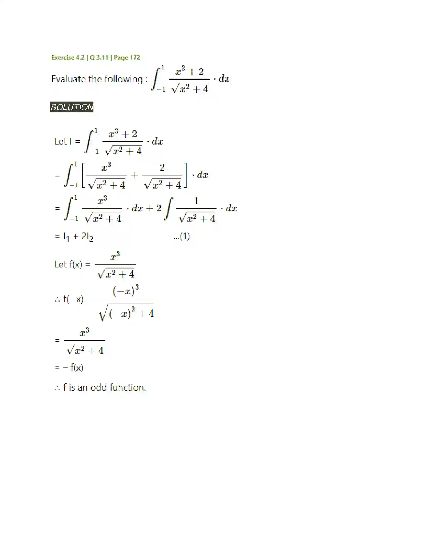 Maharashtra Board Class 12th Mathematics & Statistics-2 (Arts & Science) Definite Integration Solution 49