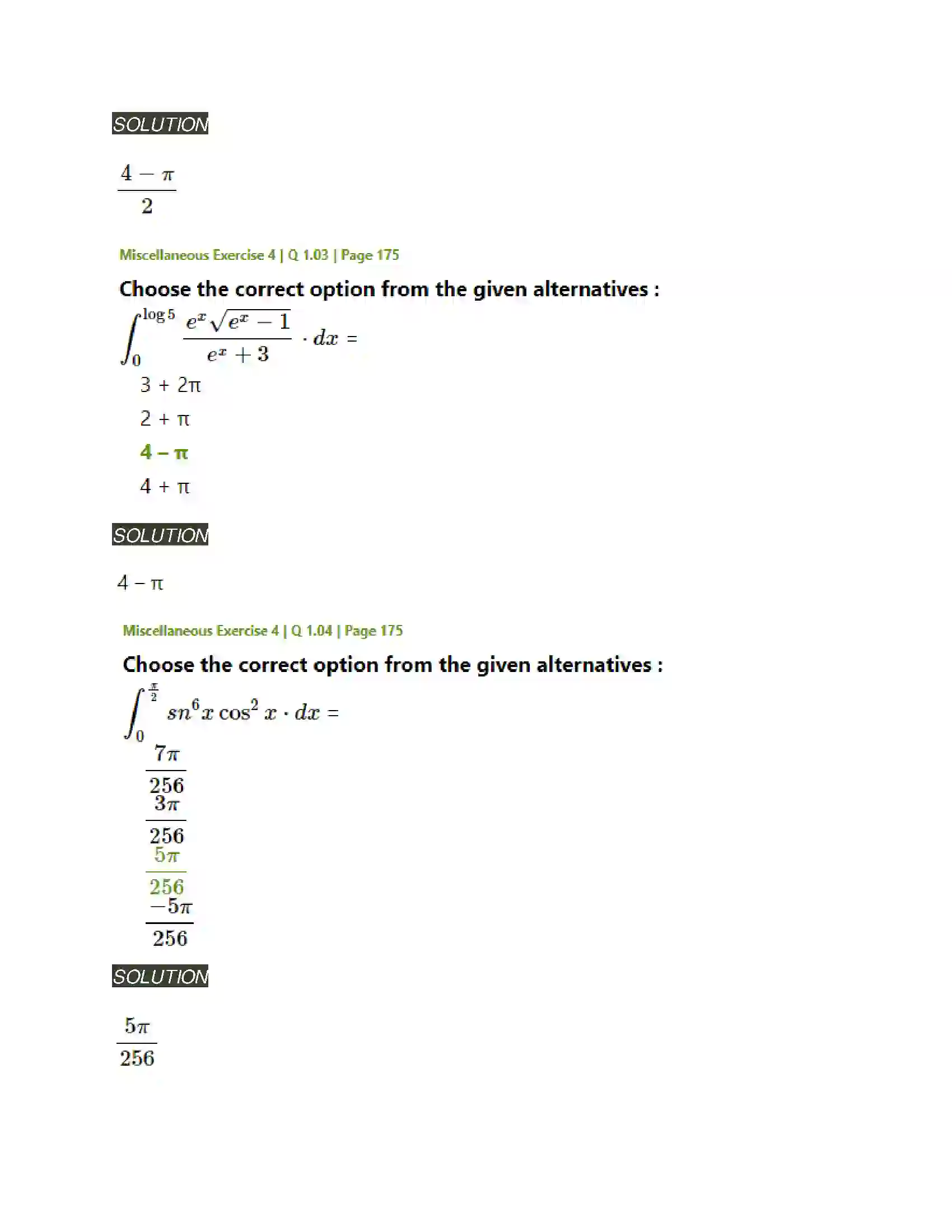 Maharashtra Board Class 12th Mathematics & Statistics-2 (Arts & Science) Definite Integration Solution 58
