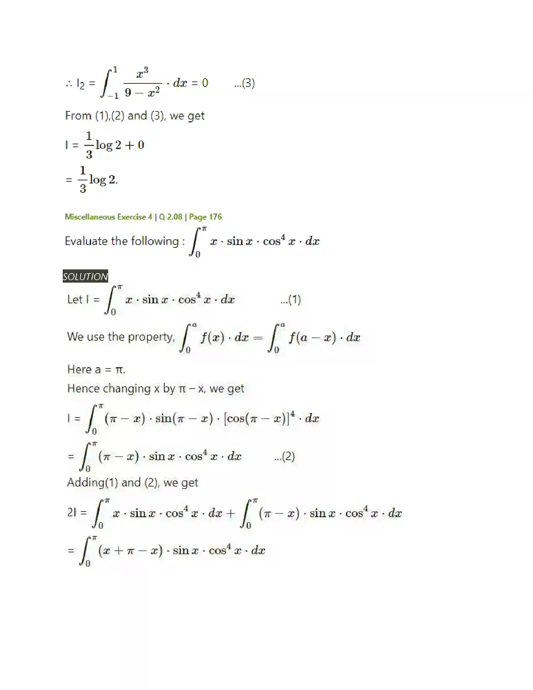 Maharashtra Board Class 12th Mathematics & Statistics-2 (Arts & Science) Definite Integration Solution 71